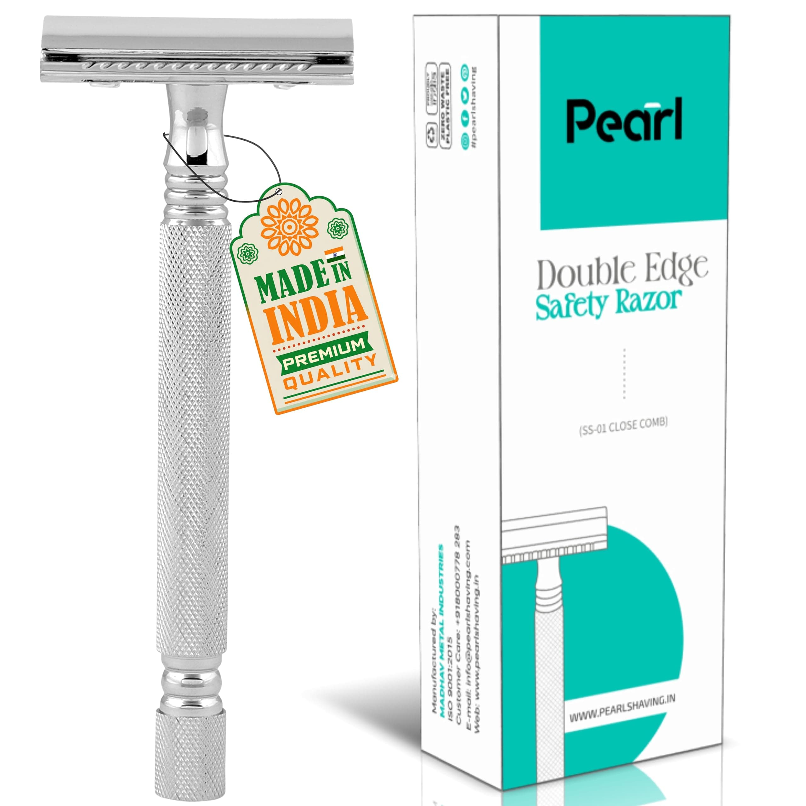 Pearl Shaving Double Edge Safety Razor (SS-01 CC (CHROME))