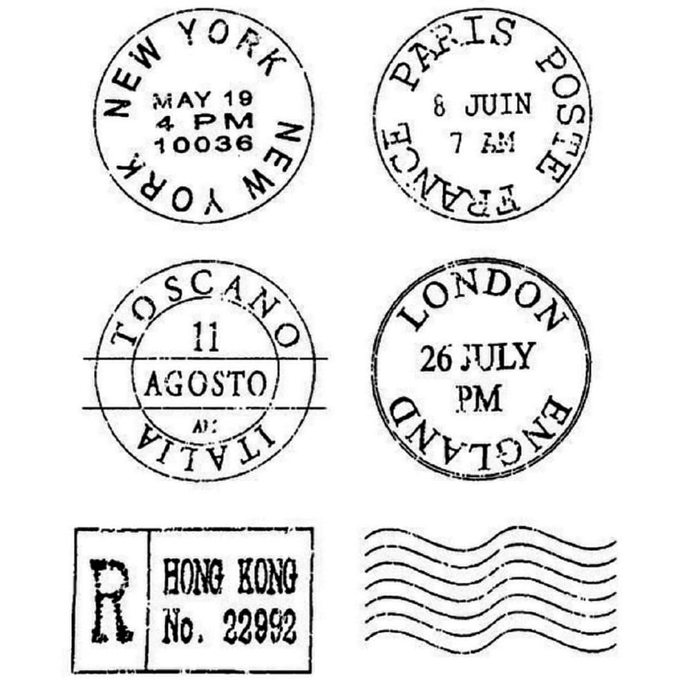 Postal Post Cube Michelle Ward Stampington And Co Wood Mount Rubber Stamp