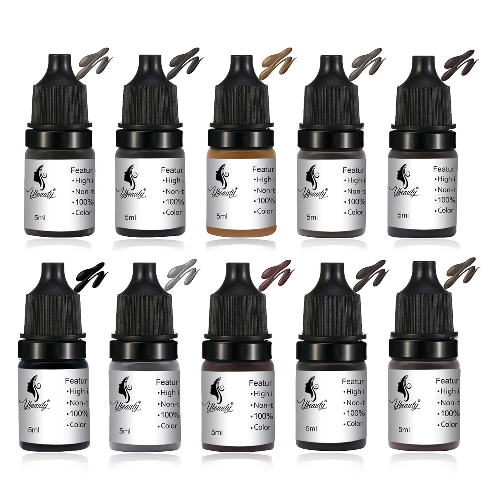 Tattoo Ink Permanent Eyebrow Make up Pigement for Eyebrows Eyeliner Lips Microblading Supplies for Eyebrow Machine Pigment Set for Professional Beauty Supplies