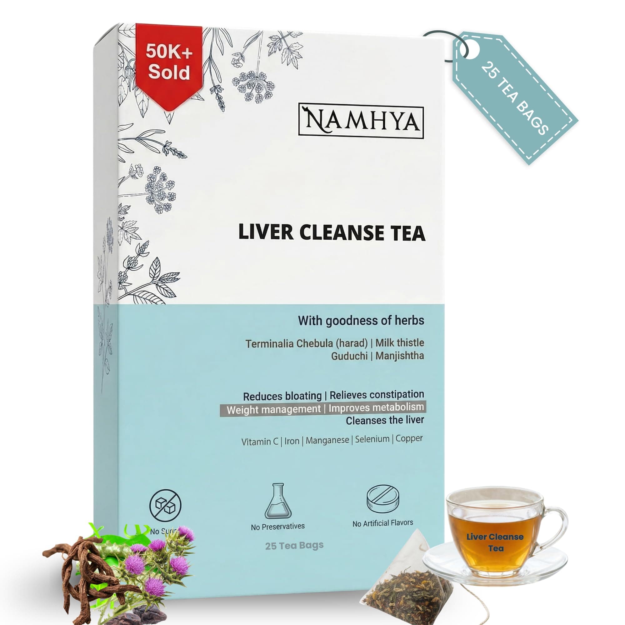 Namhya Liver cleanse Tea with Harad Milk Thistle (Teabags)