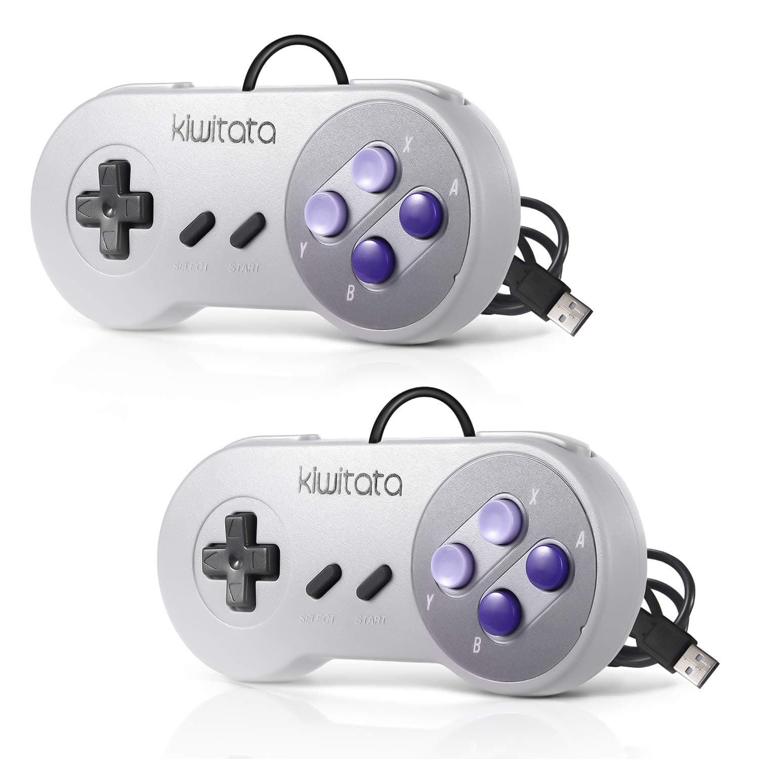 kiwitatá 2x Retro SNES USB Super Classic Controller Gamepad, kiwitatá SNES USB PC Wired Game Controller Joystick for Windows PC Mac Raspberry Pi