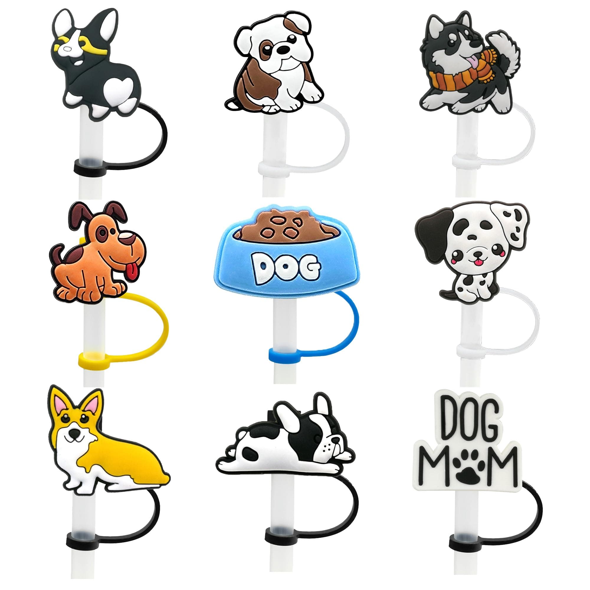 Stanley Cup Accessories, Includes 1 Carry Handle, 1 Straw Cover, Set of 3 Leak-proof Lid Plugs & Straw Caps, 1 Fluffy Pendant, 1 Silicone Base Sleeve for the Stanley Cup