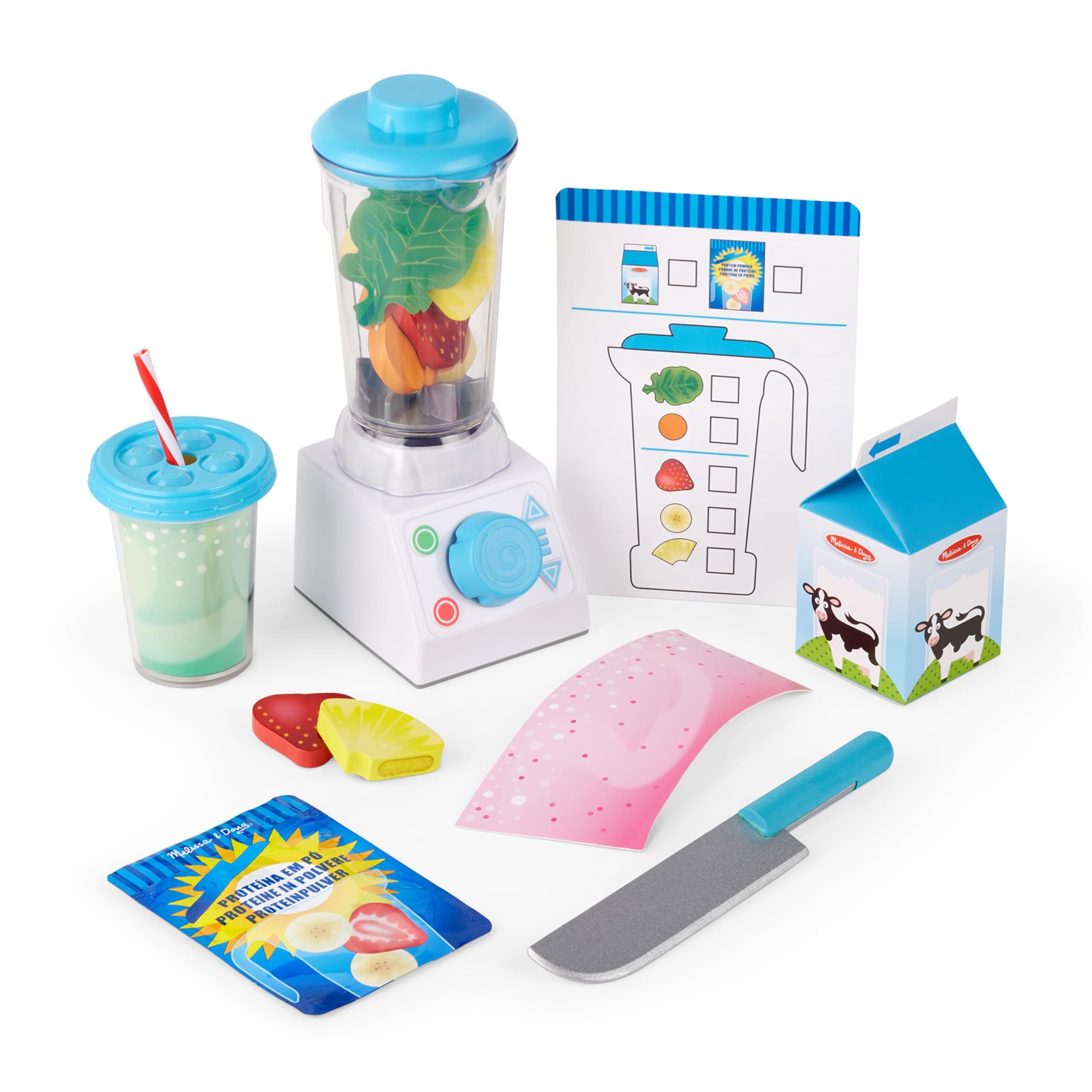 Melissa & Doug Smoothie Maker Blender Set with Play Food - 22 Pieces