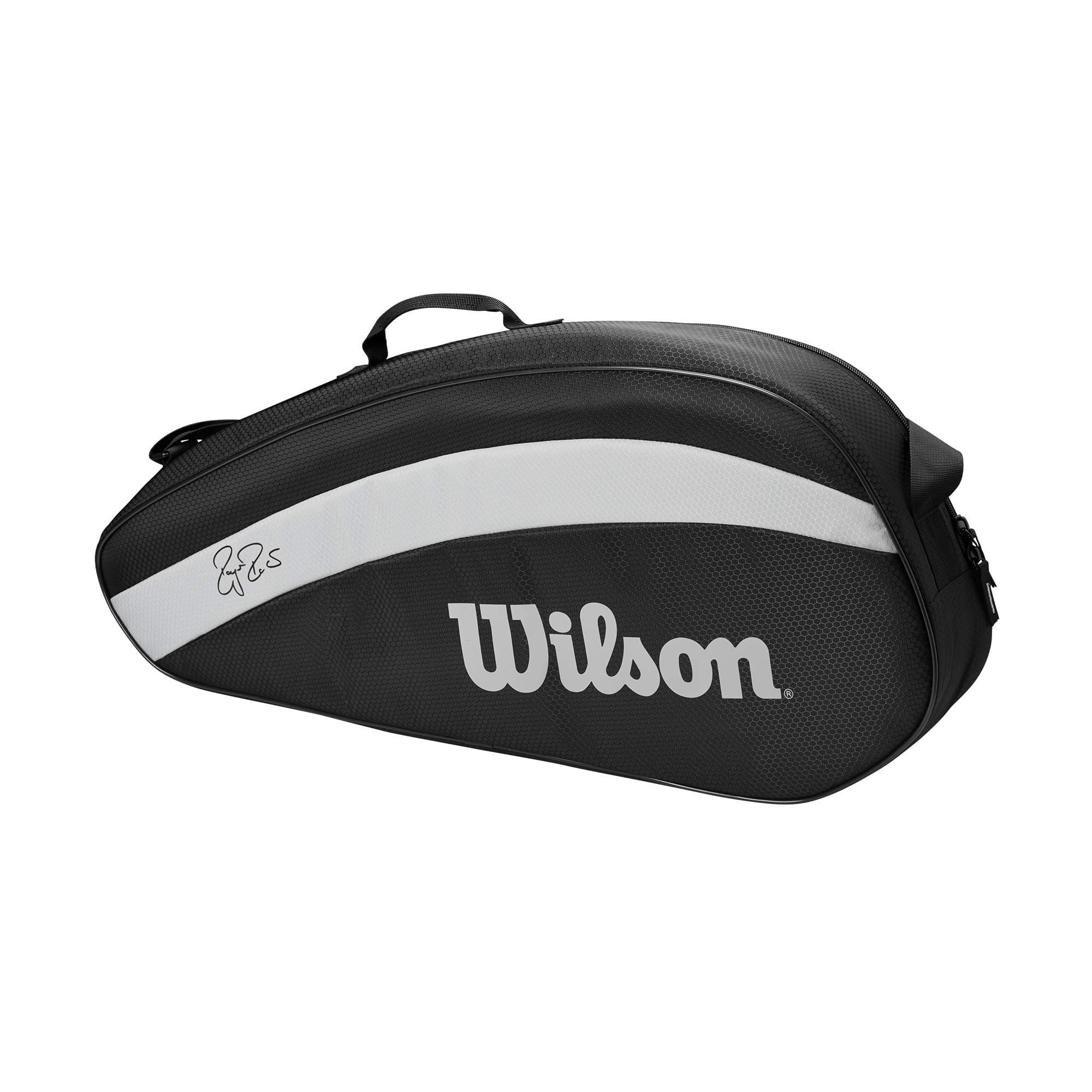 Wilson Fed Team Racket Bag - Black, Holds up to 3 Rackets