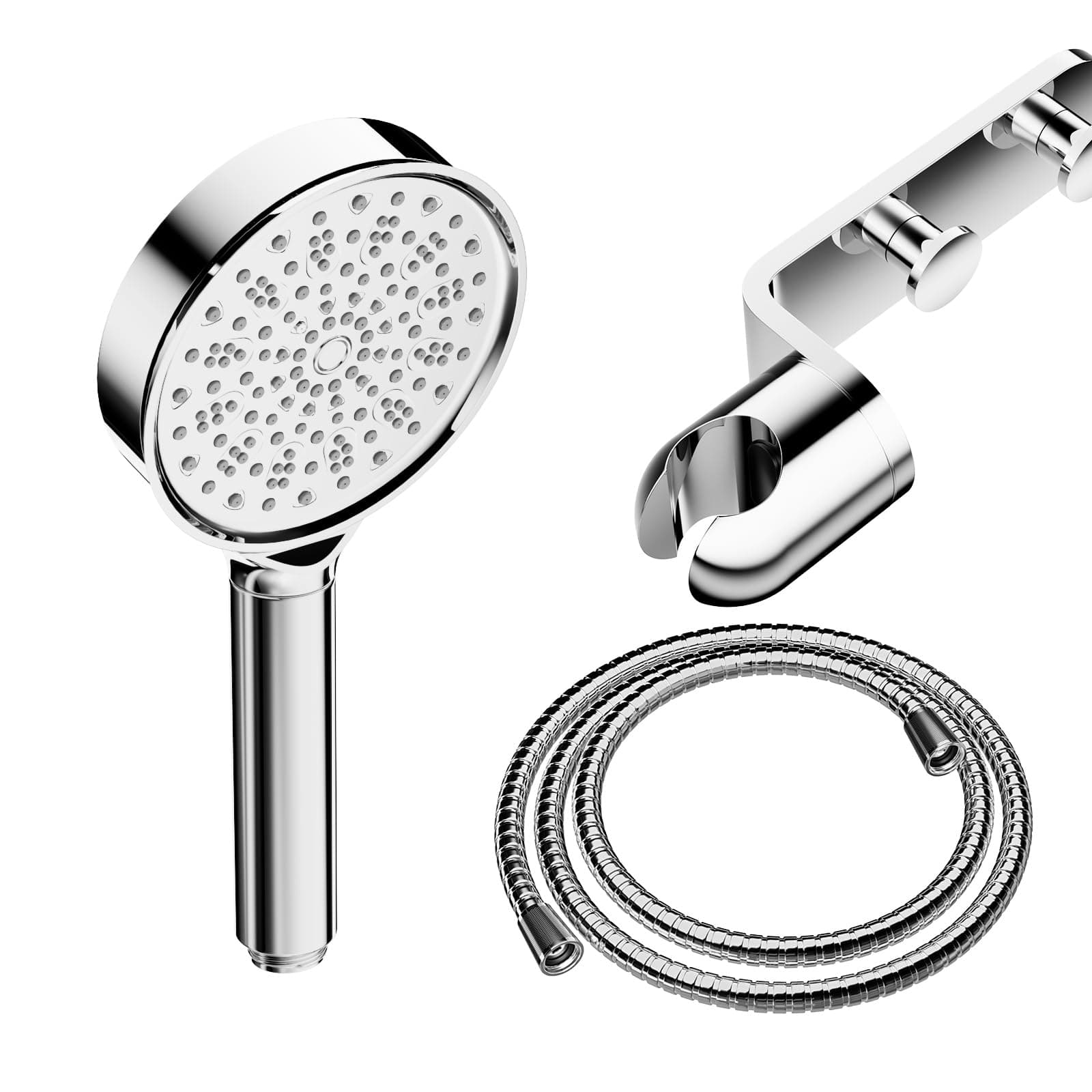 Cobbe Hard Water Filter Shower Head and 1.5m Hose with Holder, 20-Layer Filtration, High Pressure, 6 Spray Modes, Large Powerful Handheld Showerhead for Residual Chlorine Remove, Low Water Pressure