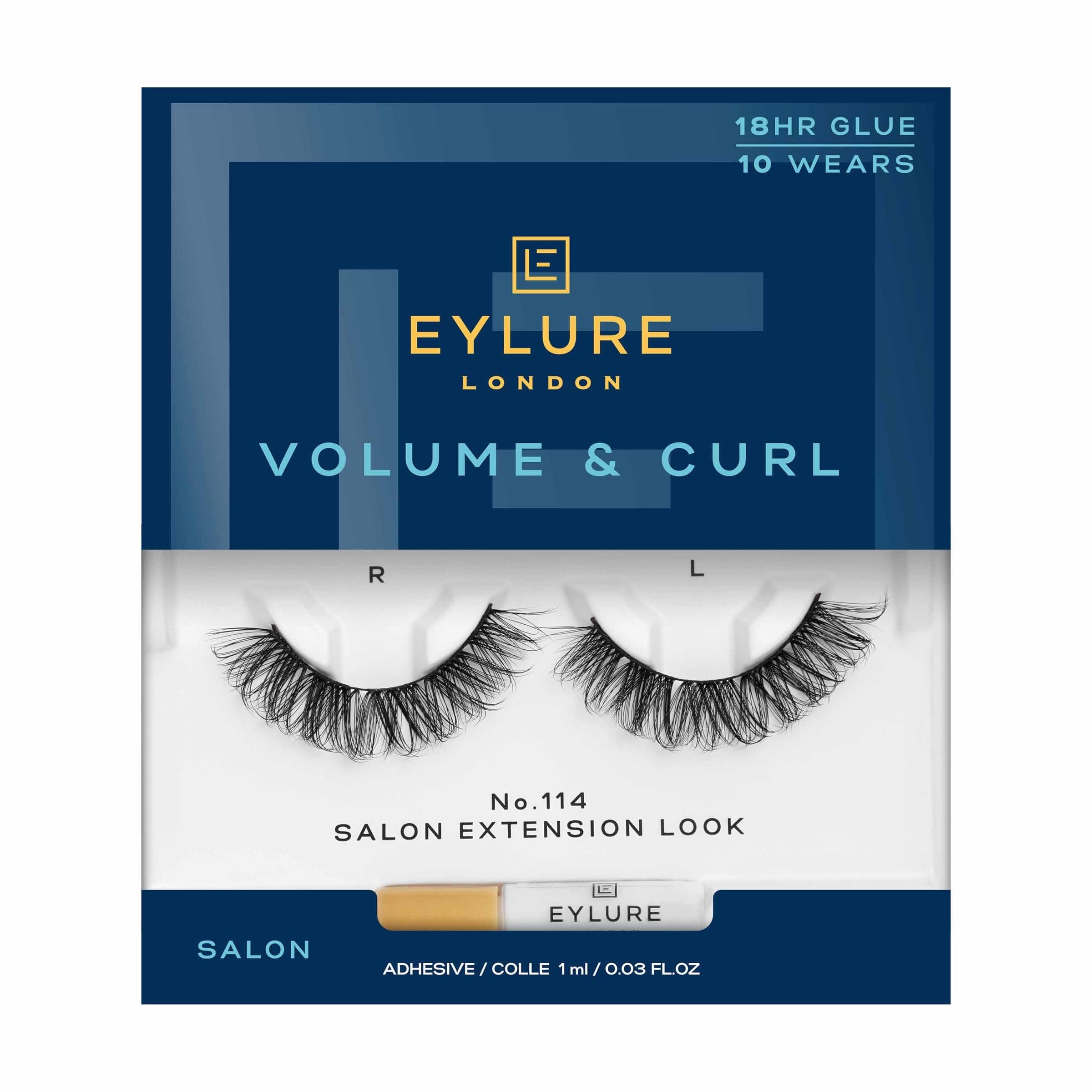 Salon Extension Look False Eyelashes, Volume No. 114, 1 Pair