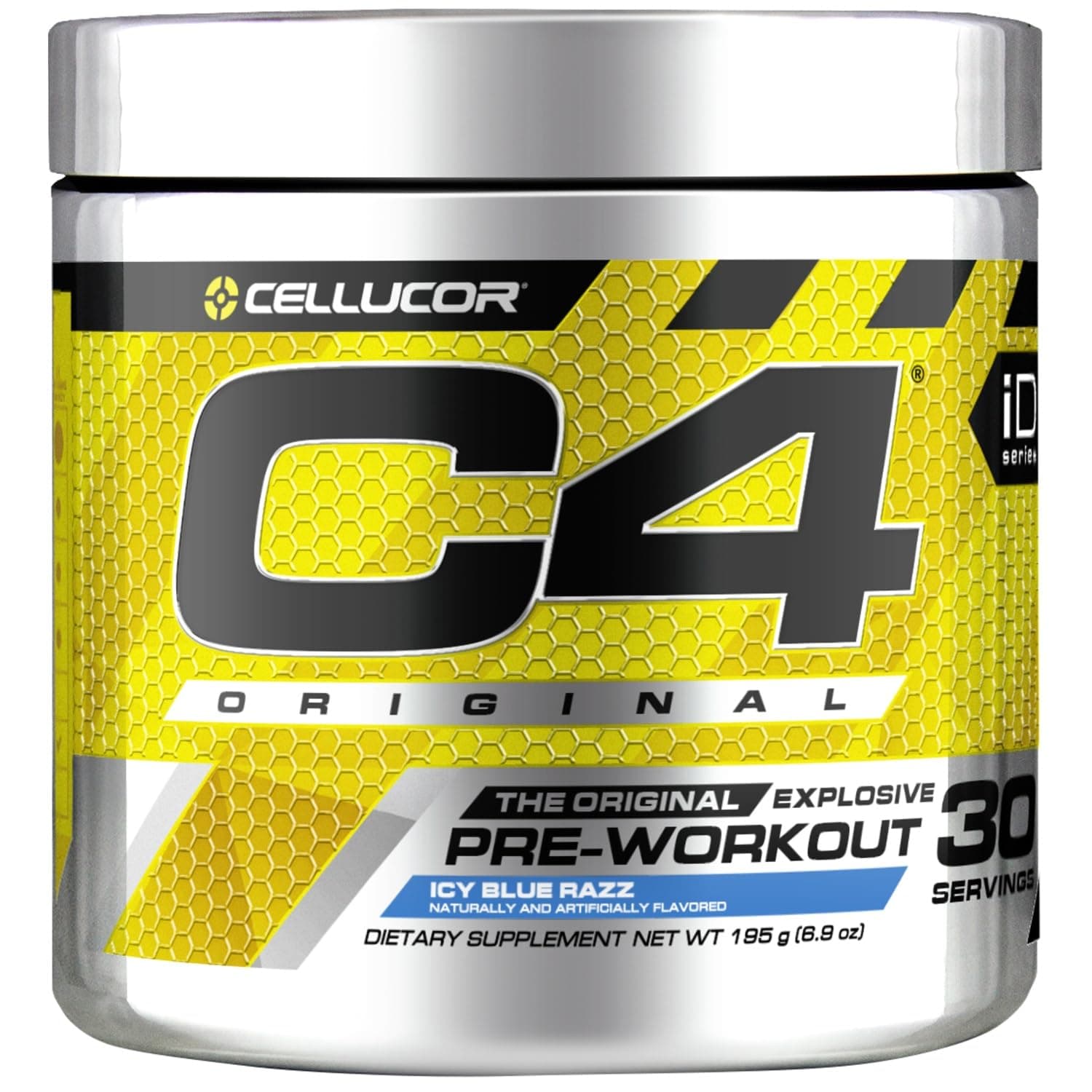 Cellucor C4 Original Pre-Workout Powder, Icy Blue Razz – 30 Servings – Zero Sugar, 150mg Caffeine, Beta-Alanine, Creatine & Vitamin C for Immune Support – Energy Supplement for Men & Women