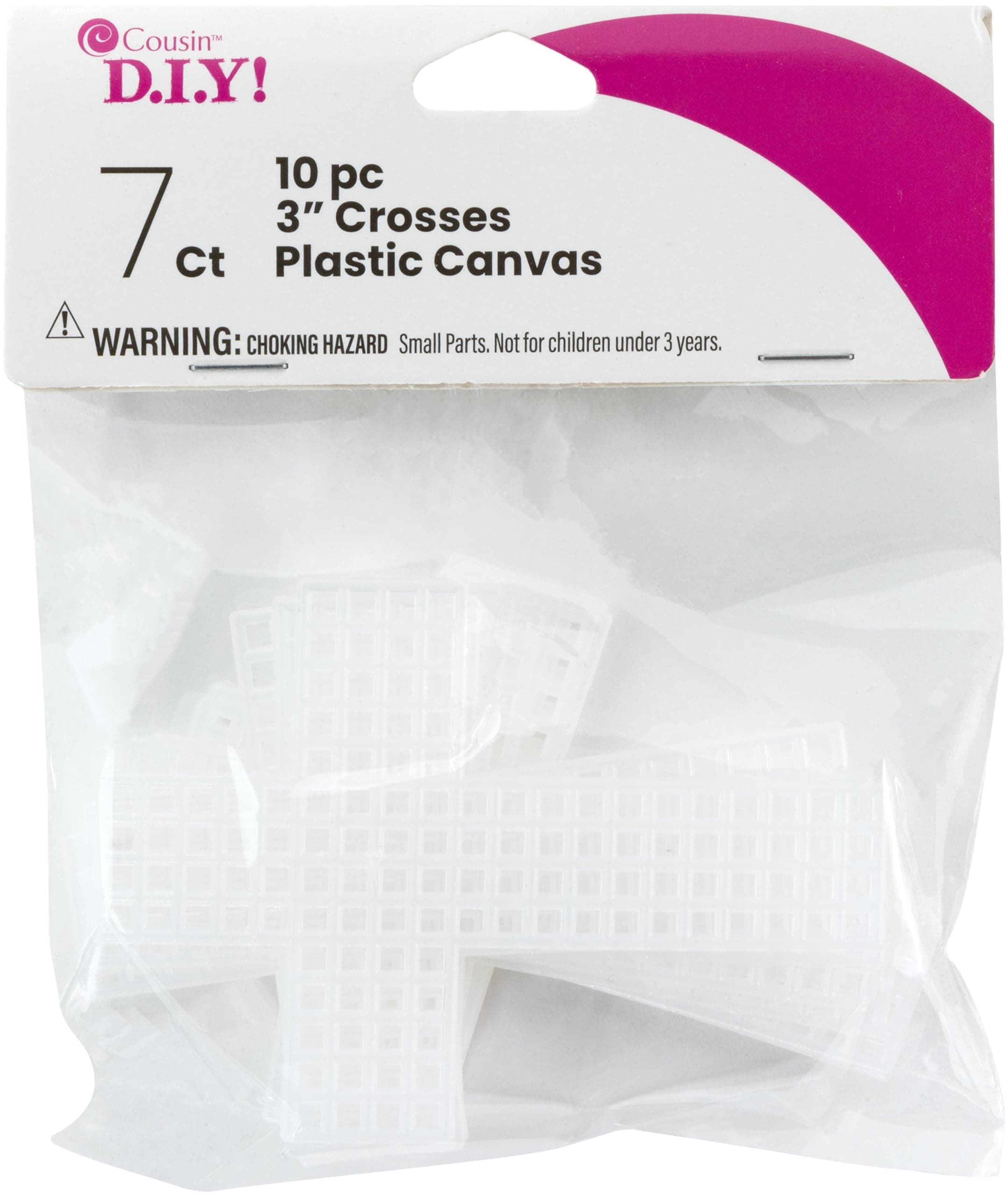 Cousin DIY #7 Size Plastic Stitching Canvas, Cross, 10/Pkg