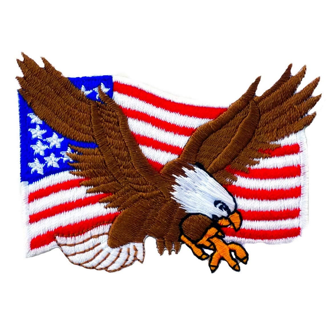 USA US Flag Bald Eagle Embroidered Iron on Patch United States of America Flag Hawk Falcon Army Military Uniform Costume Biker Jean Jacket