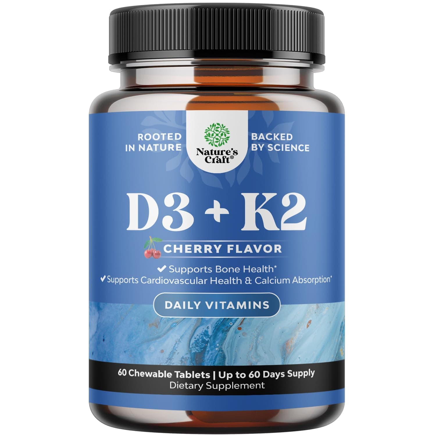 Vitamin D3 with K2 MK7 Supplement - Vitamin D3 2000 IU Tablets and Vitamin K2 for Immune Support Bone Health Heart Health Joint Support Bone Strength and Mood Boost - VIT D3 K2 Immune System Support