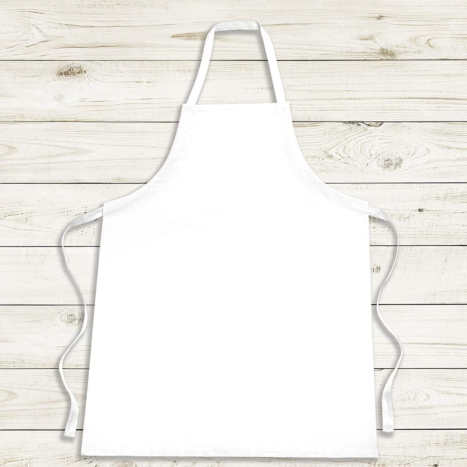 cookify Unisex Kids Cooking Apron in Plain White Polycotton in 4 Sizes for The Junior Chef