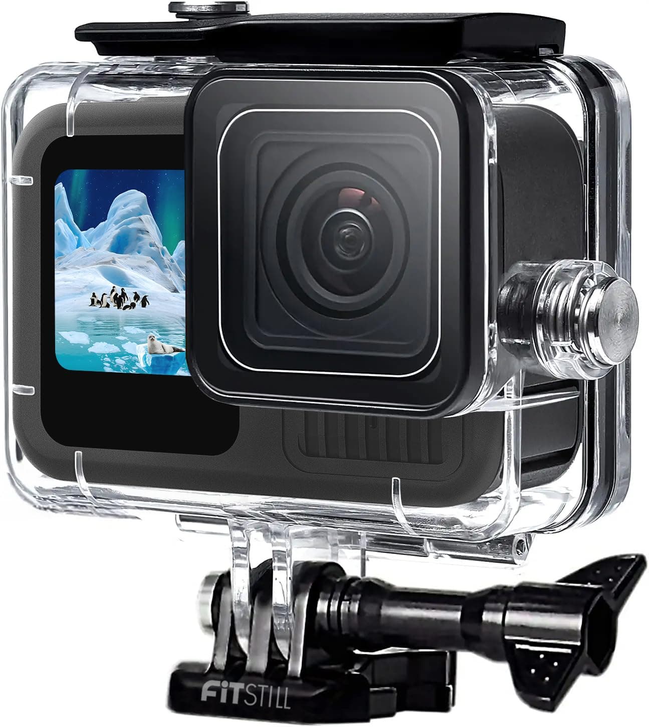 196FT/60M Waterproof Case for Go Pro Hero 13 Hero12 Hero11 Hero10 Hero 9 Black,Protective Underwater Diving Housing Hero 13/12/11/10/9 Black Action Camera Scuba Snorkeling Swimming Accessory