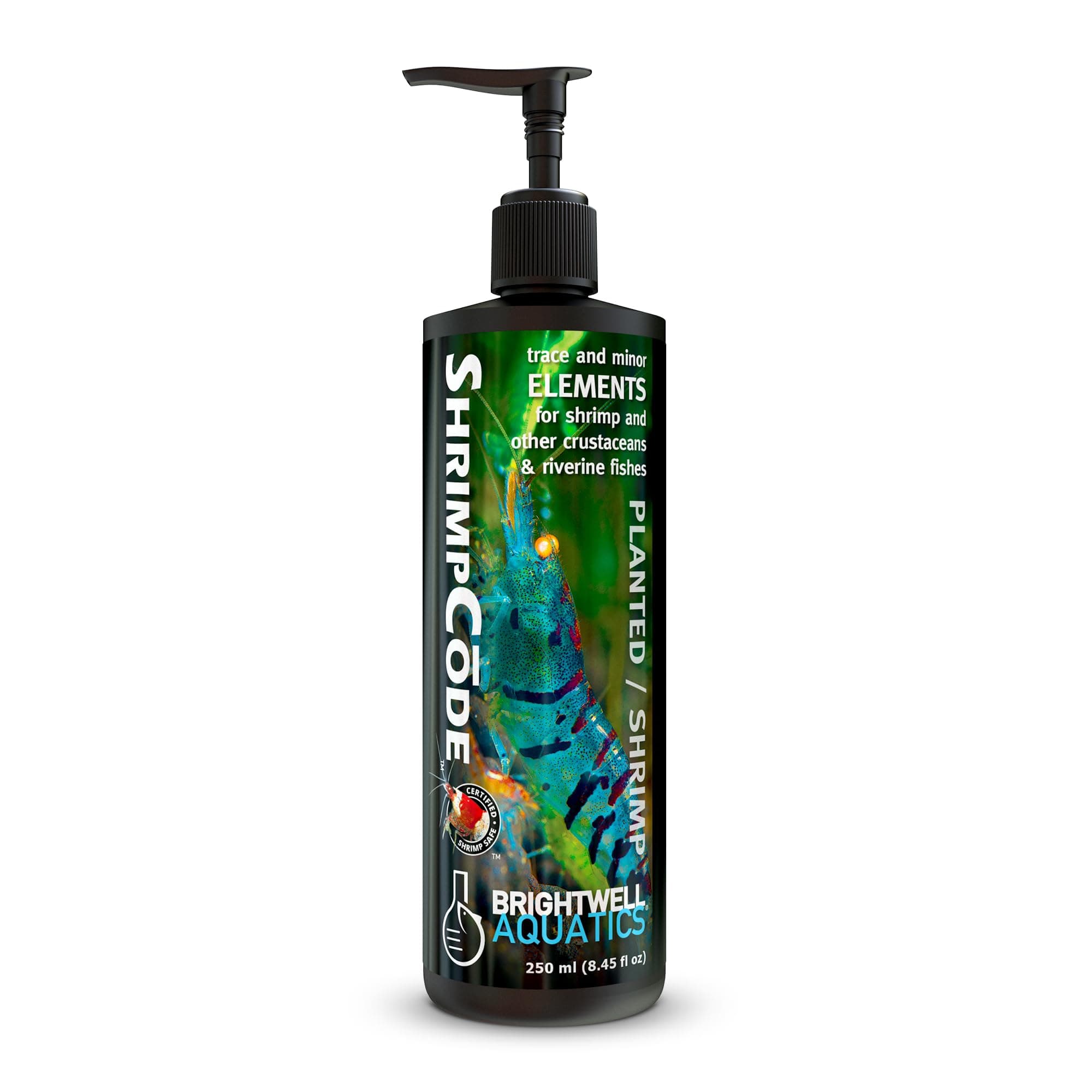 Brightwell Aquatics ShrimpCōde – Essential Trace & Minor Elements for Freshwater Shrimp, Crustaceans & Fish – Supports Molting, Coloration & Health, 250 ml