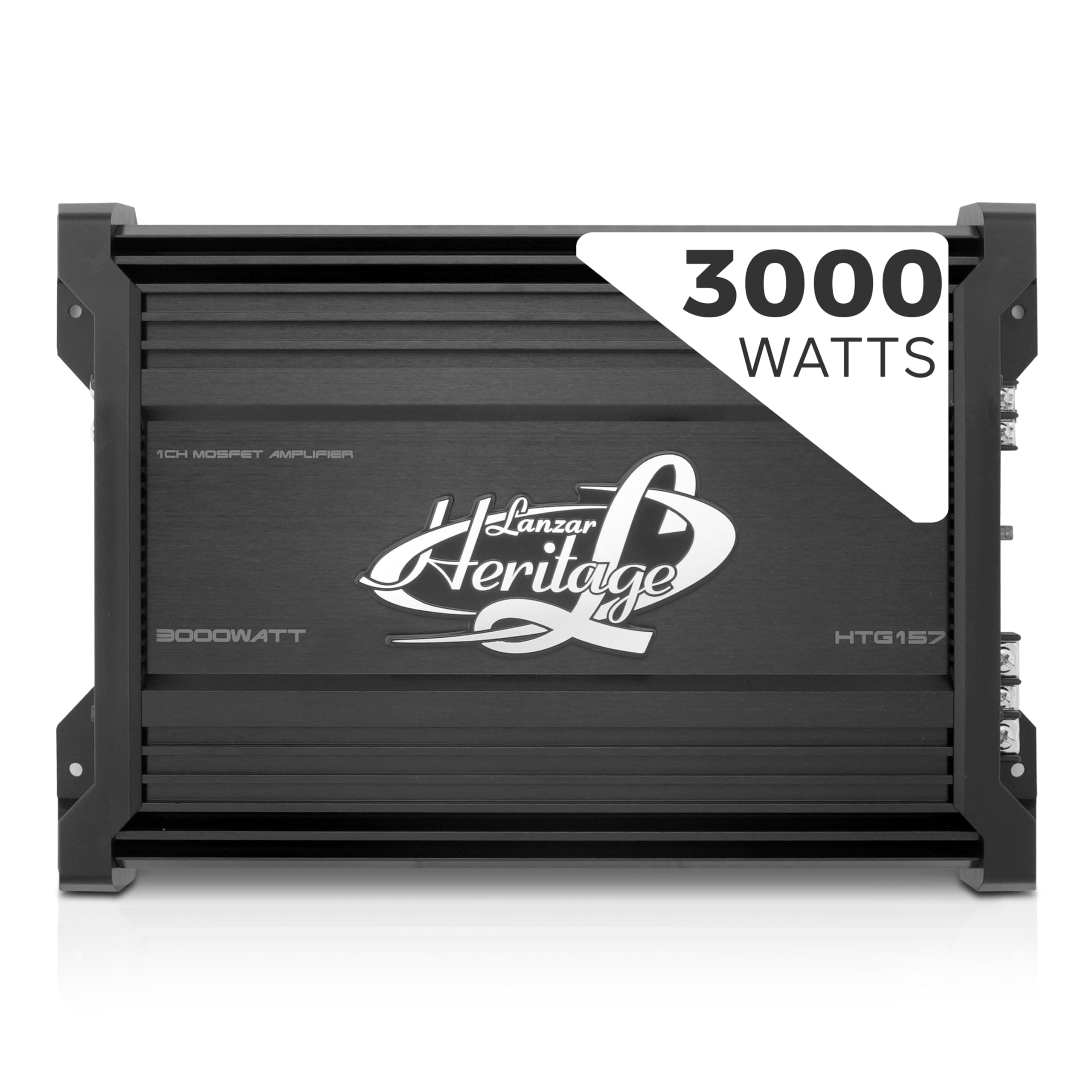 Lanzar 1 Channel Car Audio Amplifier, 3000 Watt, Monoblock, 2 Ohm, MOSFET, Nickel Plated RCA Input, Bass Boost Circuit, Electronic Crossover Network, Power Protection LEDs - HTG157