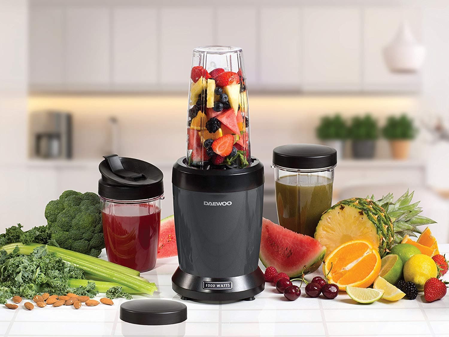 Daewoo Nutritional Nutri Power Bullet Blender - Smoothie Juicer Maker Plastic, 1000W, Black
