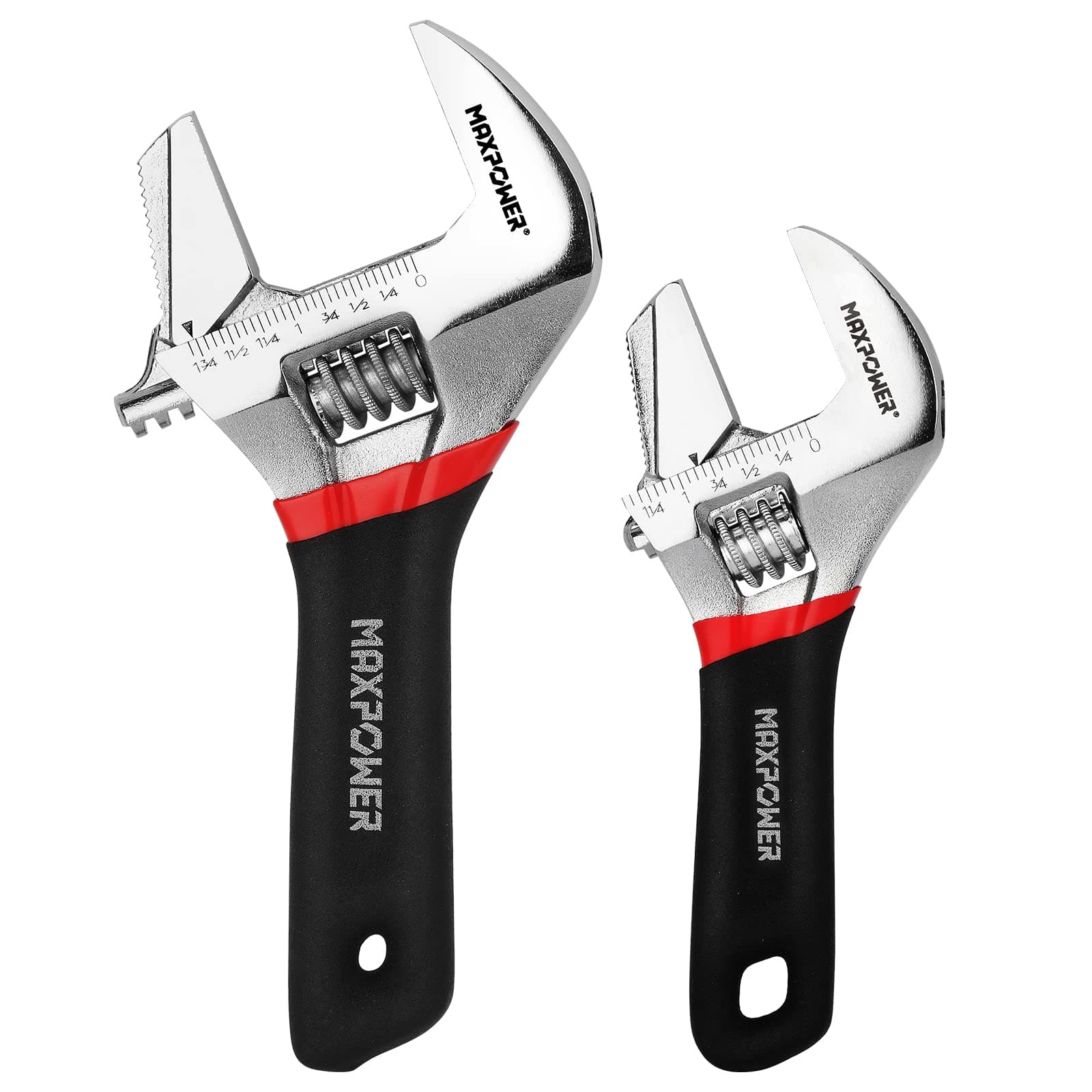 Adjustable Spanner Set, 2-in-1 Adjustable Wrench Set, Plumbing Wrench Pipe Wrench with Reversible Wide Opening Jaw (6"/150mm and 8"/200mm)