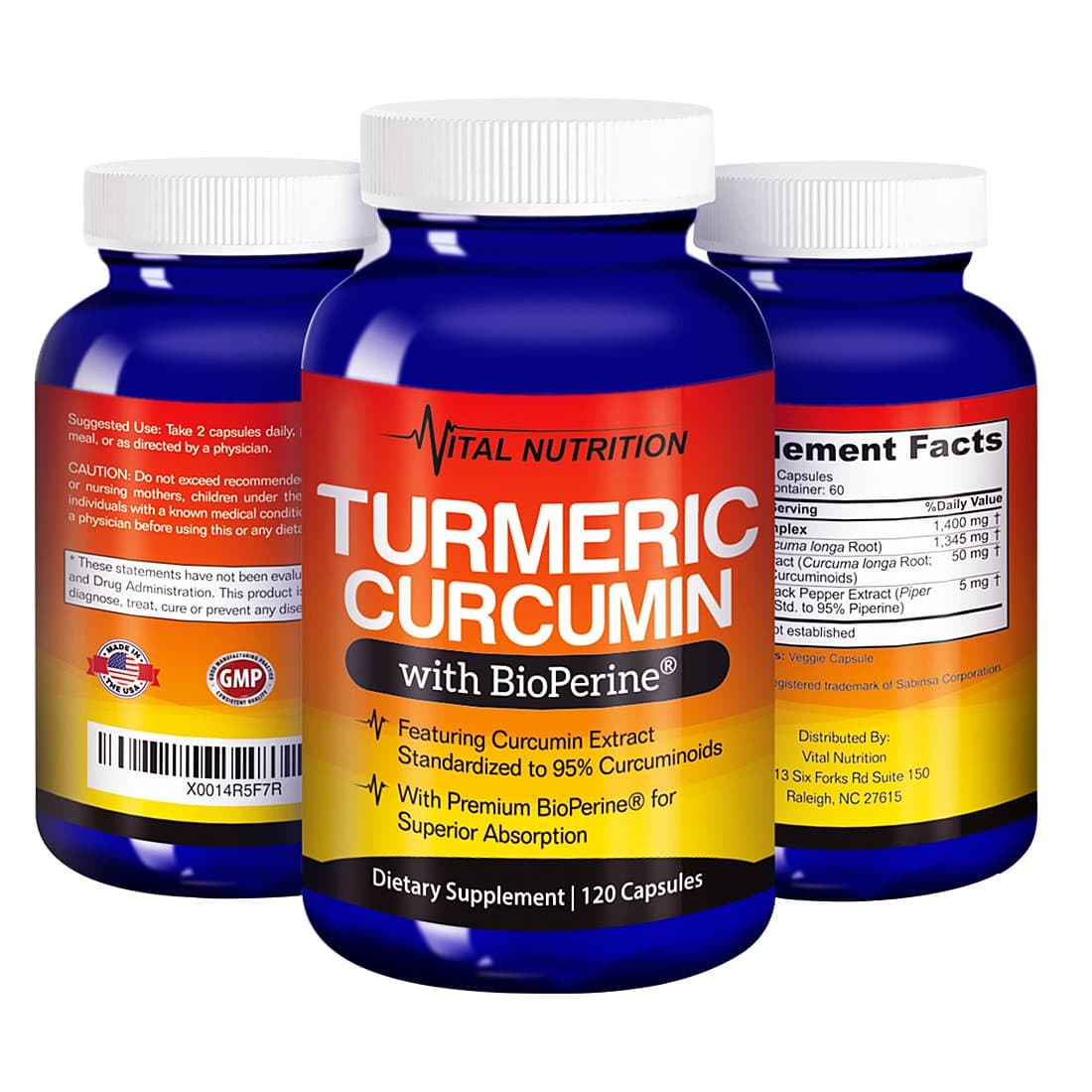 Turmeric Curcumin with BioPerine – #1 Strongest Potency with Greatest Support – 2 Month Supply –Order Risk Free
