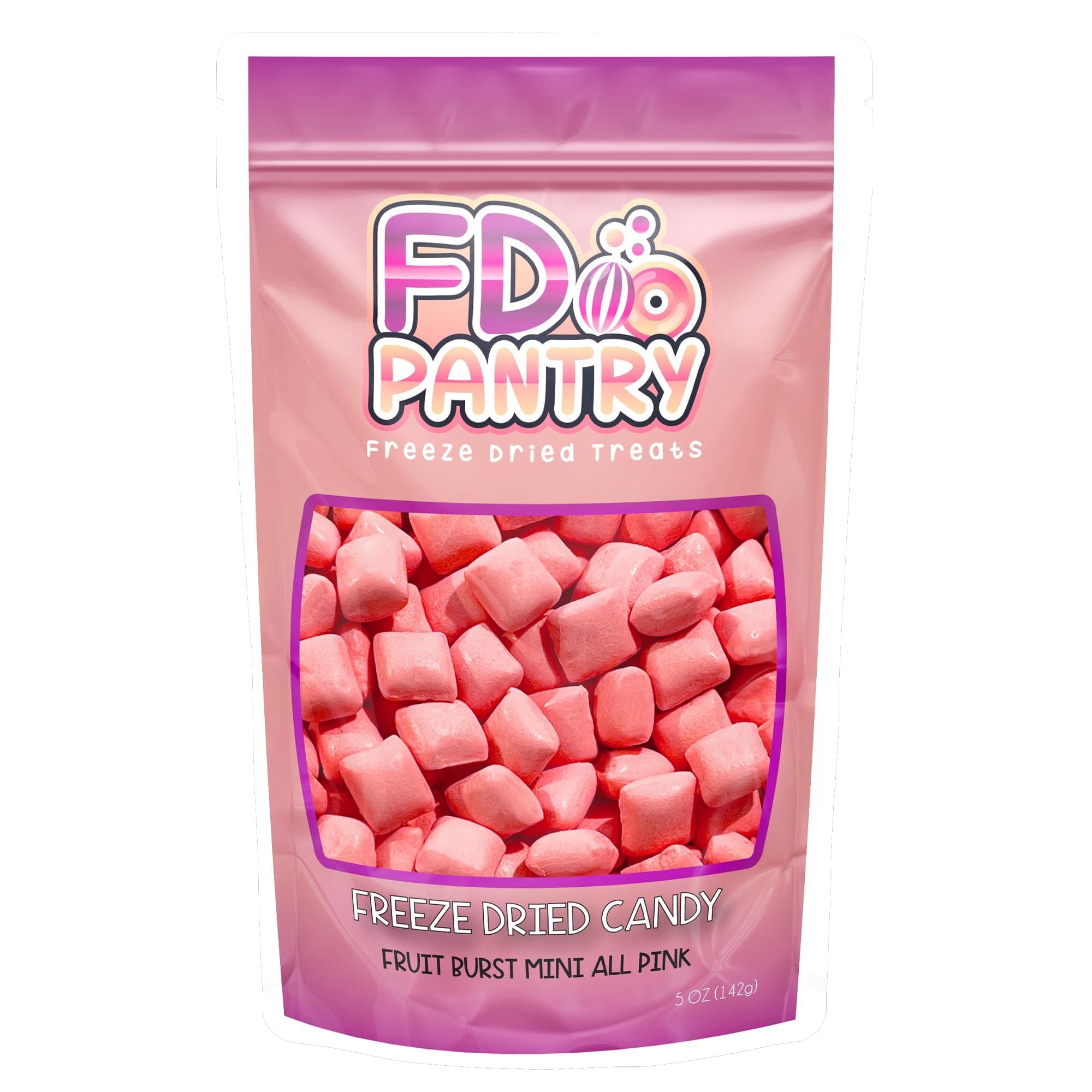 Freeze Dried Fruit Bursts Candy - Mini All-Pinks Strawberry l Hard Candy Mix 5oz Treat Snack Gift Bag Freeze-Dried Candies