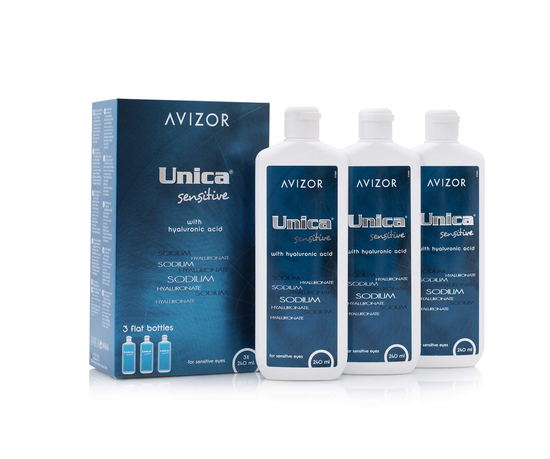 Avizor Unica Sensitive Contact Lens Solution 3x240ml for Sensitive Eyes