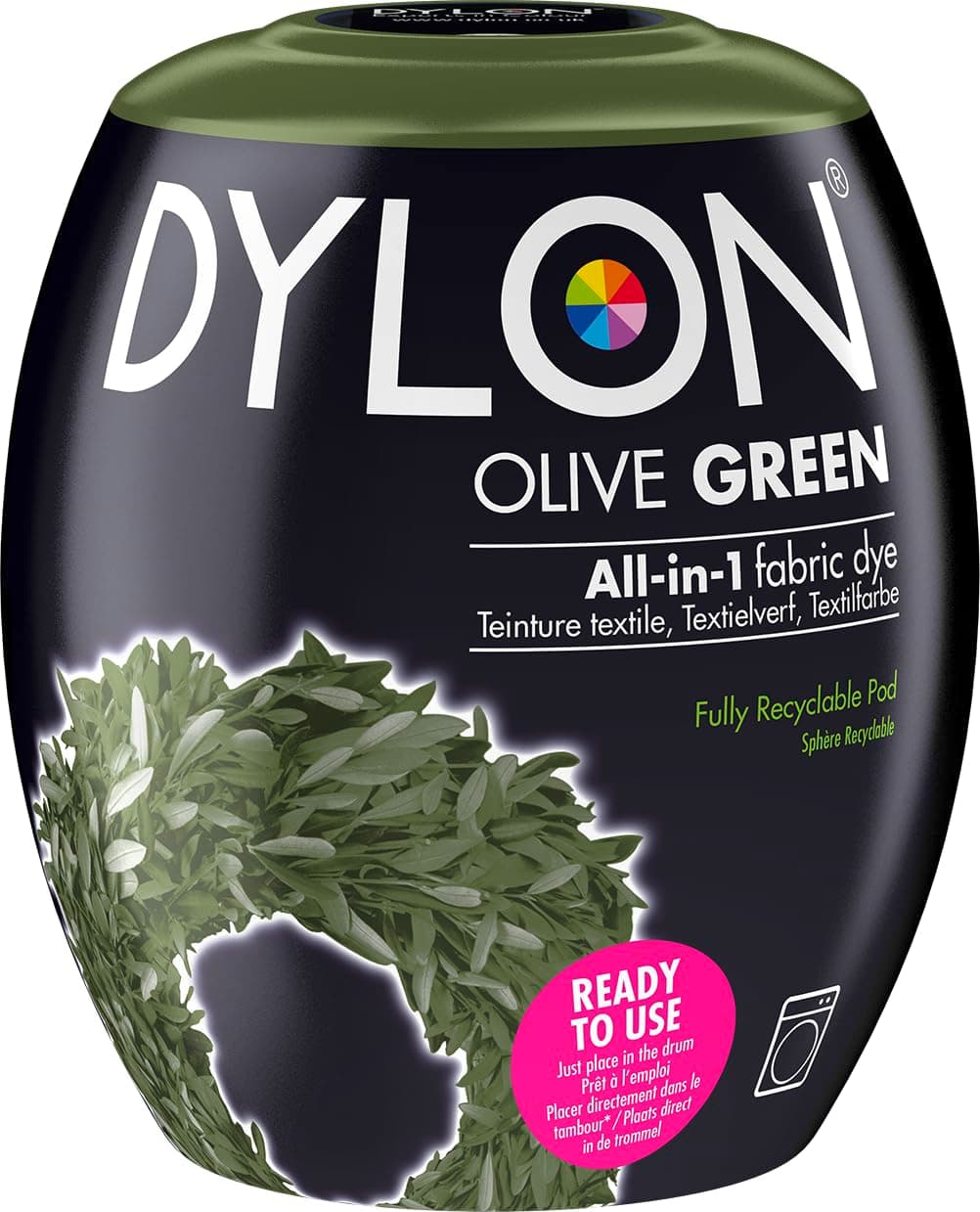 DYLON Washing Machine Fabric Dye Pod for Clothes & Soft Furnishings, 350g – Olive Green