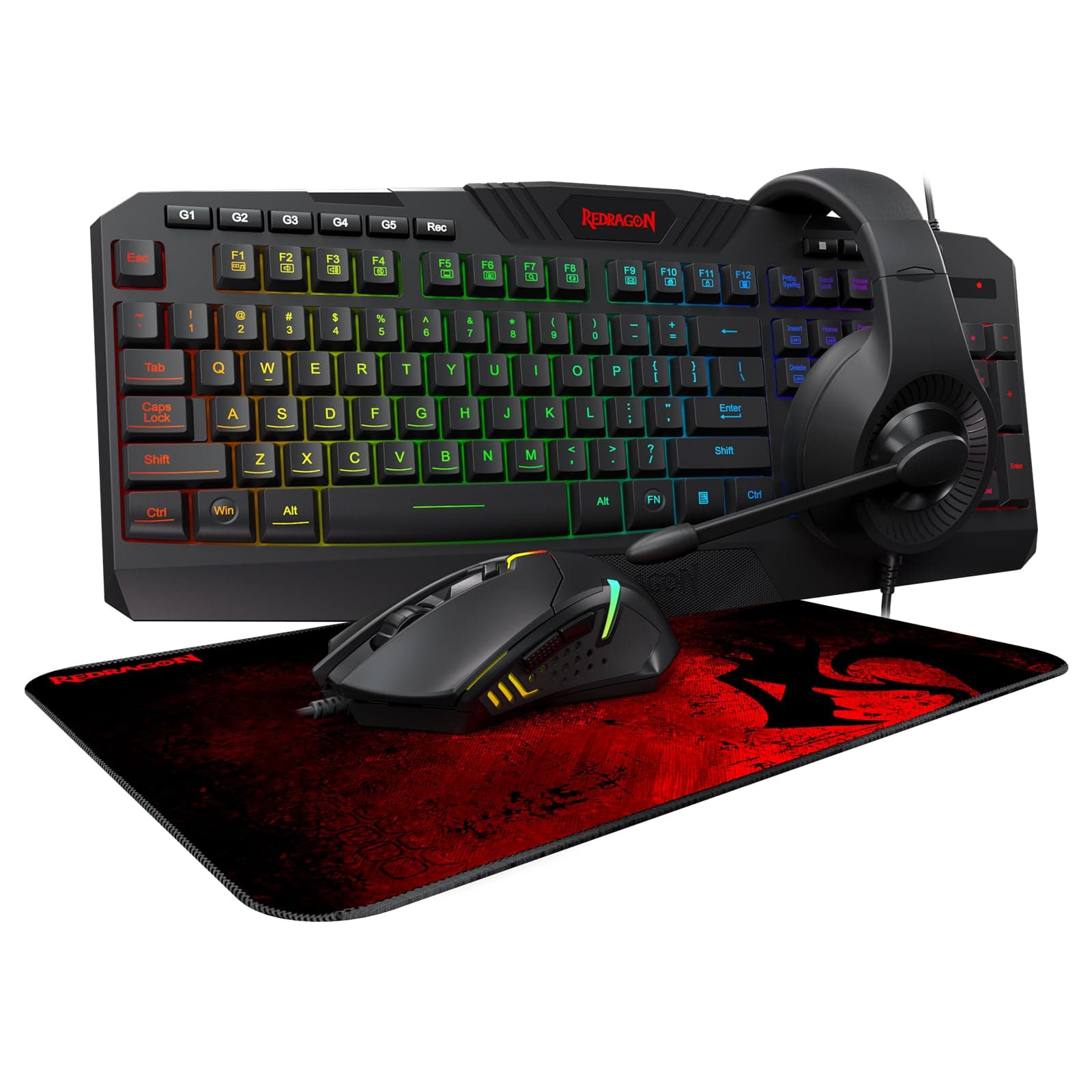 Redragon S101 Wired Rgb Backlit Gaming 4 In 1 Combo