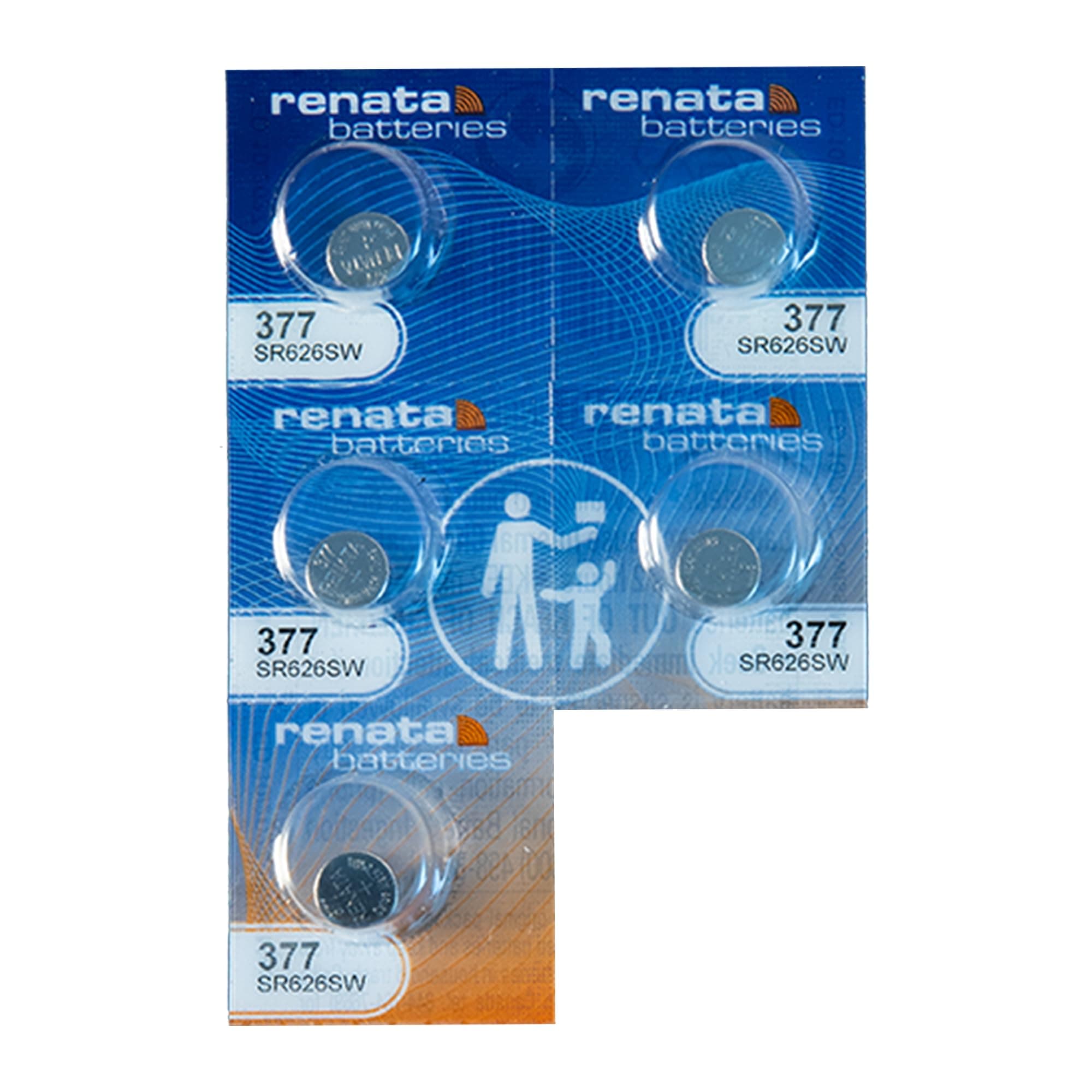 Renata 377 Silver Oxide Battery - 5 Pack