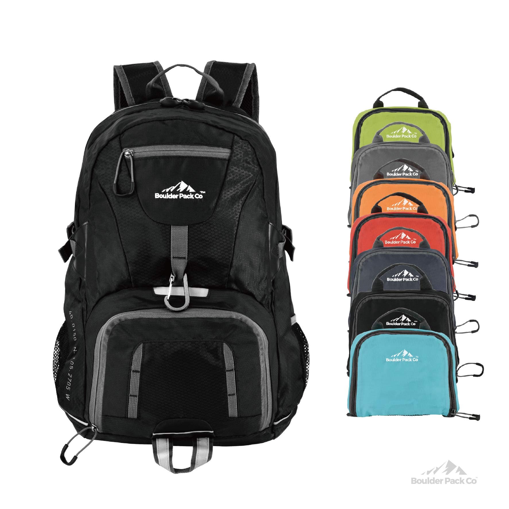 Boulder Pack Co. Lightweight Foldable Travel & Hiking Backpack Daypack Bag - Fits Laptop