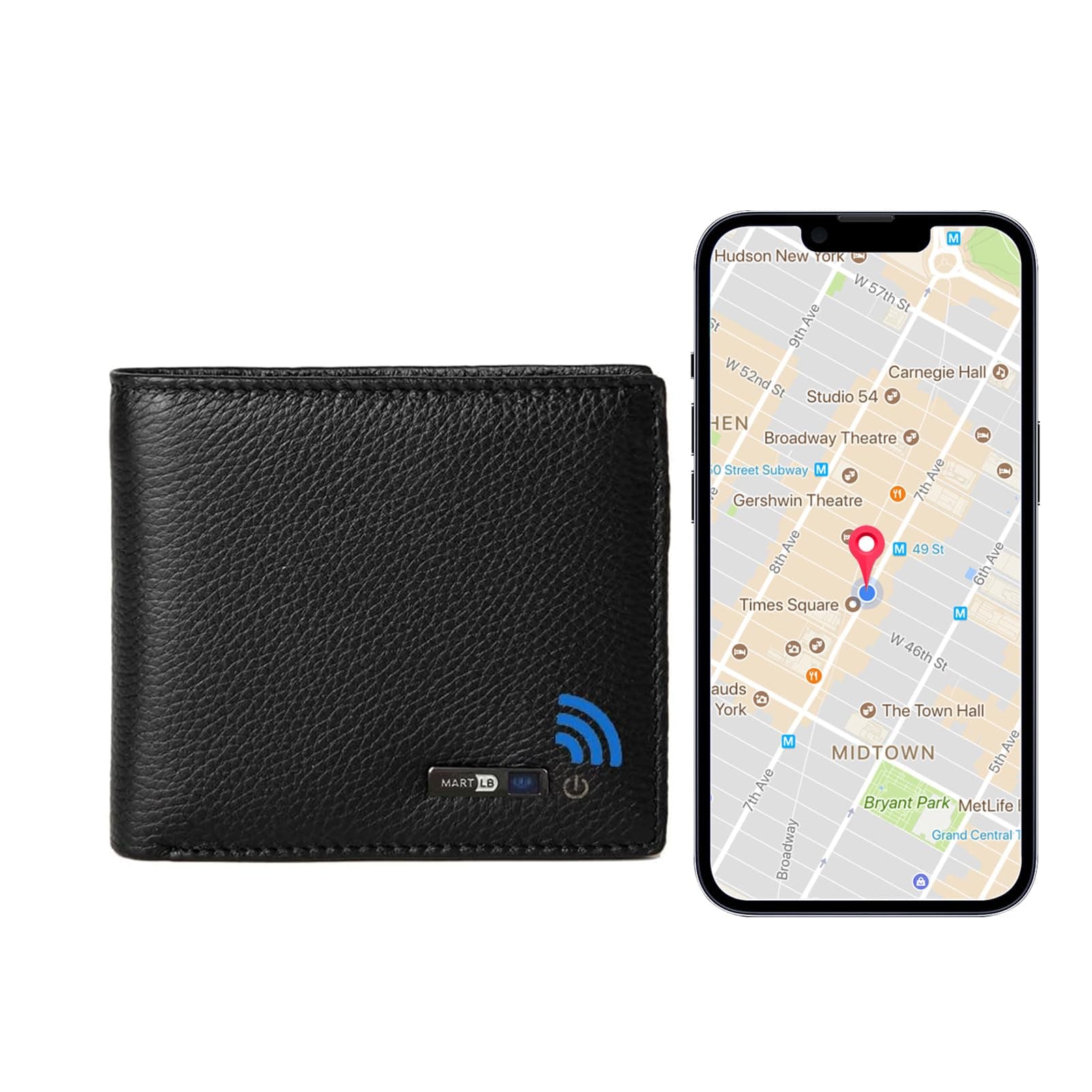 SMART CC Trackable Bluetooth Anti-Lost Wallet for Men, Minimalist Slim Leather Wallet with GPS Position Locator & Finder Tracker Credit Card Gift Box…