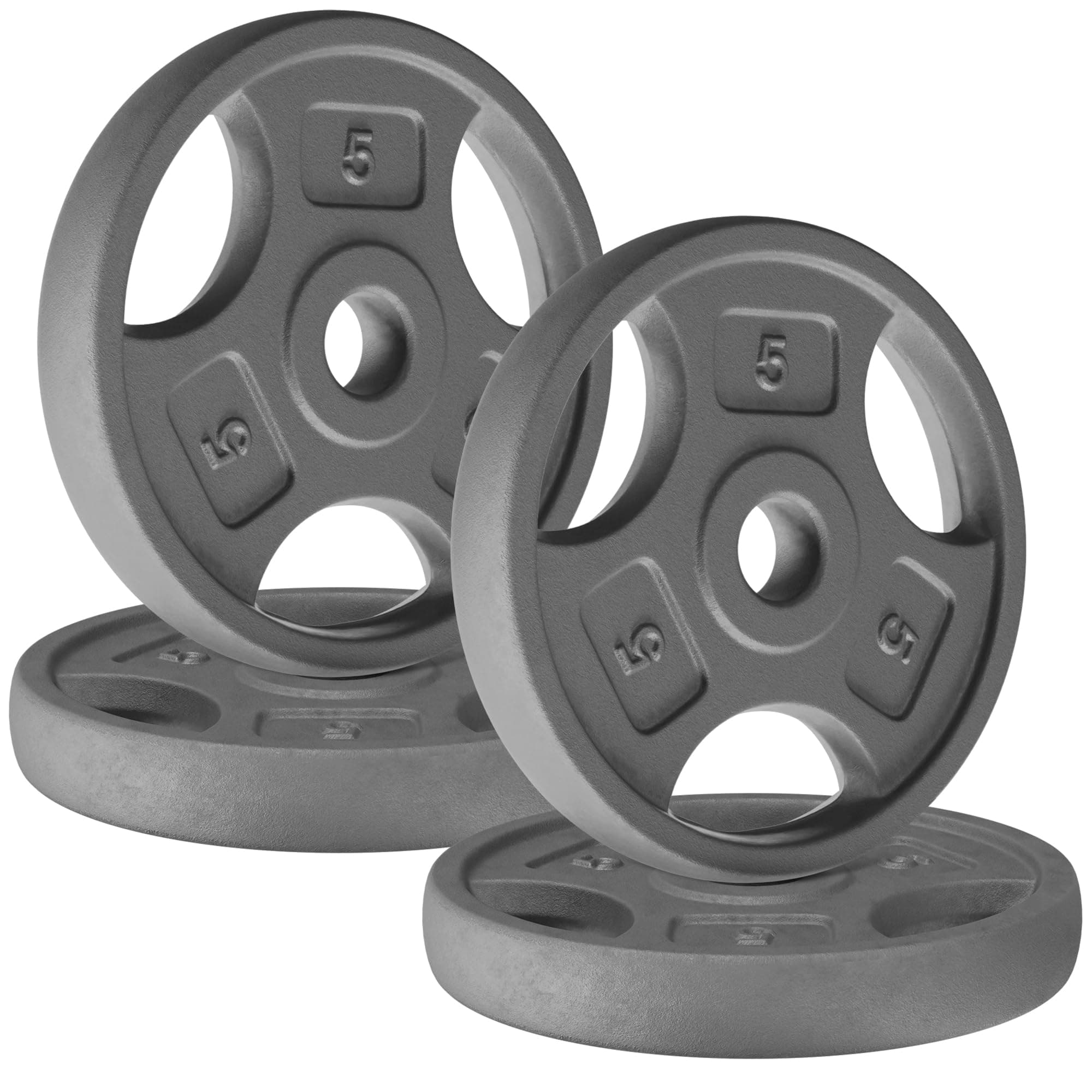 Yes4All Standard 1-Inch Grip Weight Plates, Cast Iron with Multiple Sizes from 2.5 lb to 35 lb for Strength Training, Weightlifting & Muscle Toning