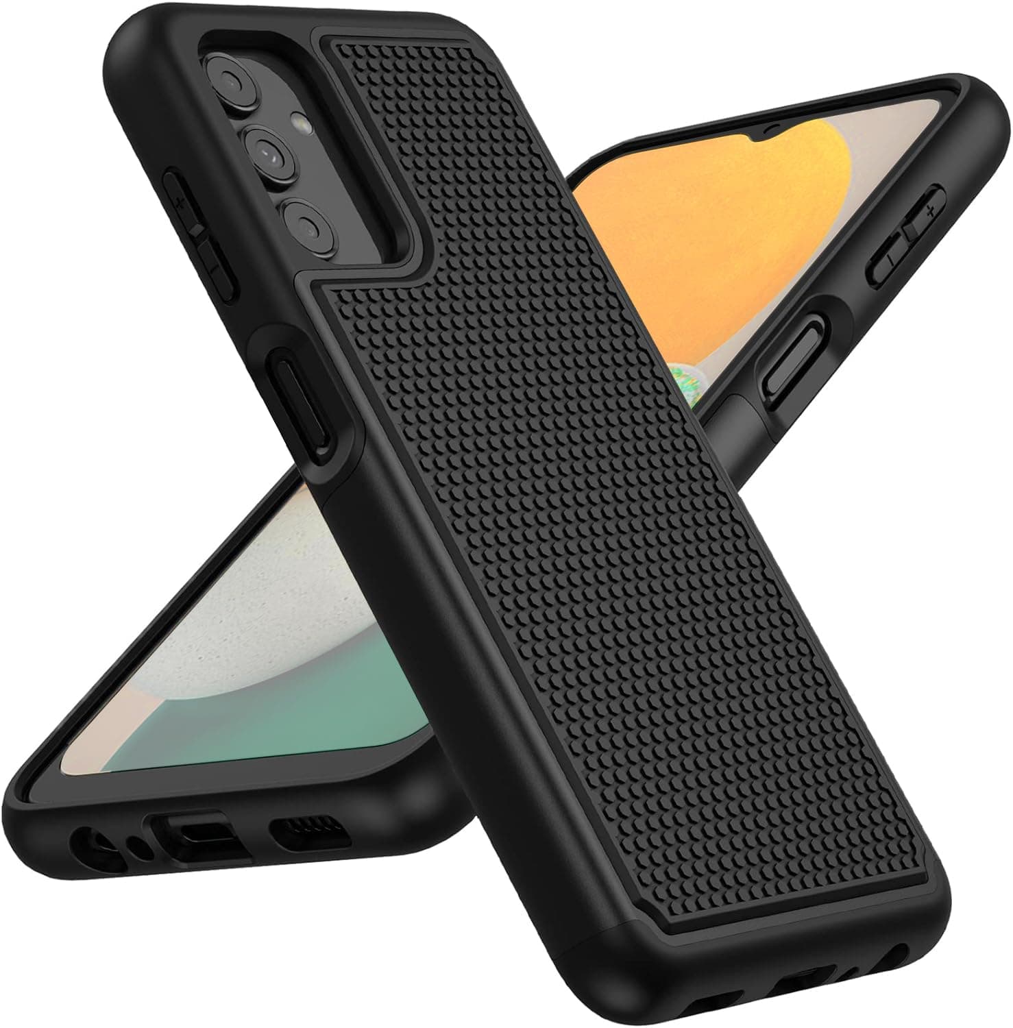 BNIUT for Samsung Galaxy A13 5G Case: Dual Layer Protective Heavy Duty Cell Phone Cover Shockproof Rugged with Non Slip Textured Back - Military Protection Bumper Tough - 6.5inch (Black Matte)