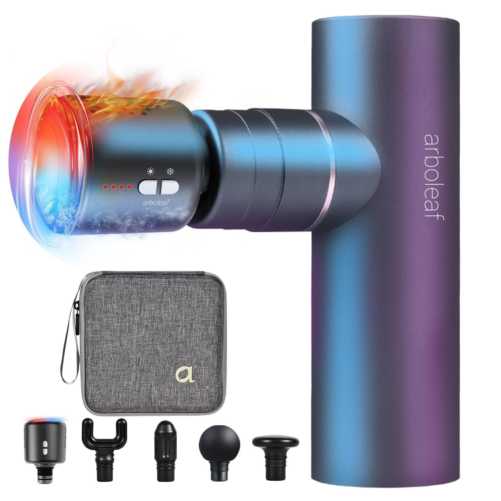 Thermacool Massage Gun Deep Tissue with Heat and Cold Head, Full-Metal Electric Portable Hand Held Massager Gun for Back, Body Sore Muscles, Pain Relief