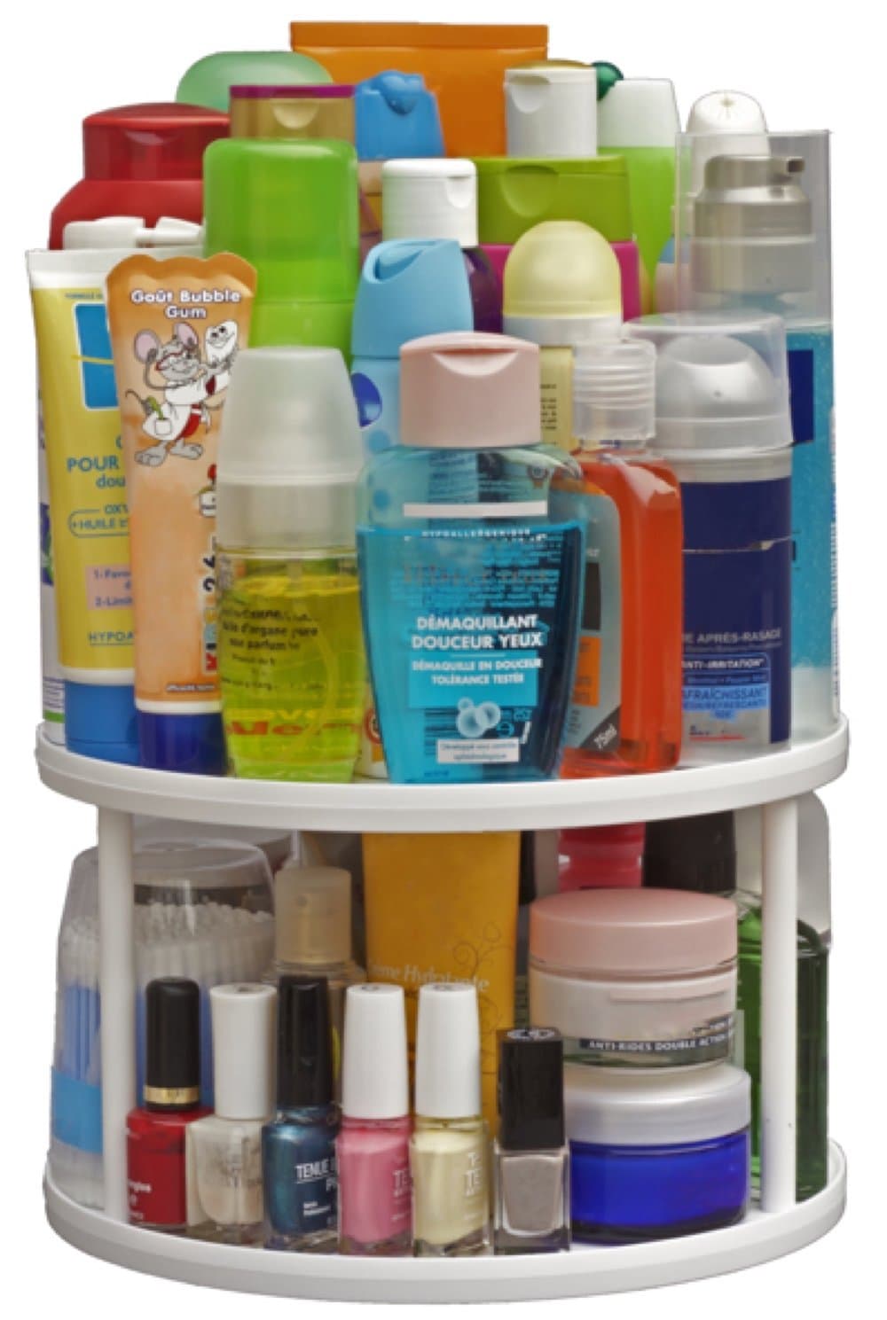 Caroussel Castel -D24- ROTATING PLATE Double 24 - Diameter : 24 cm/9.45 inches - Height of the product : 15 cm/5.90 inches - Height between the two plates : 12,5 cm/4.92 inches - Color : White