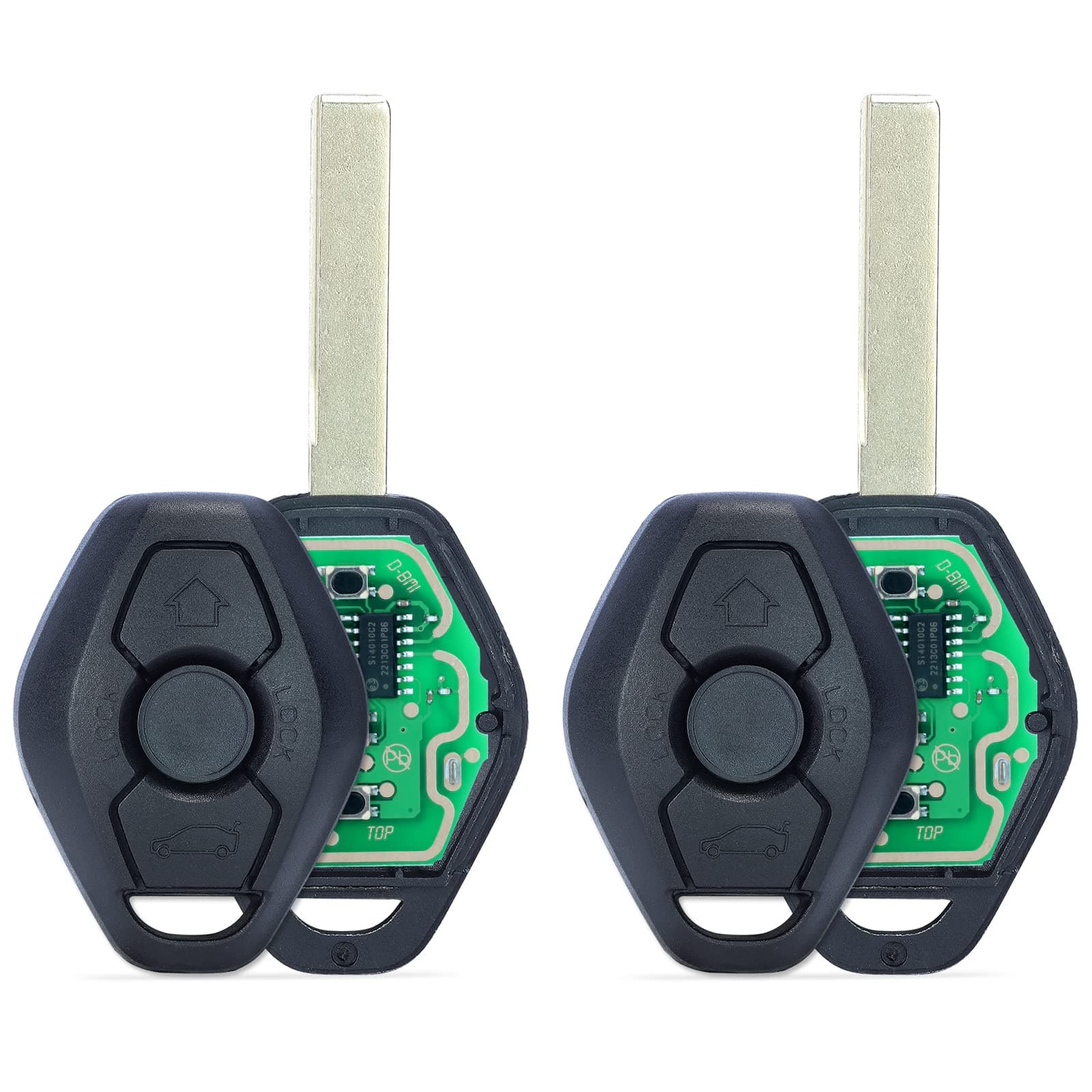 Beefunny 315/433MHz Adjustable ID44 Chip EWS System Remote Car Key Fob 3 Button for BMW 325 330 318 525 530 540 E38 E39 E46 M5 X3 X5 (2)