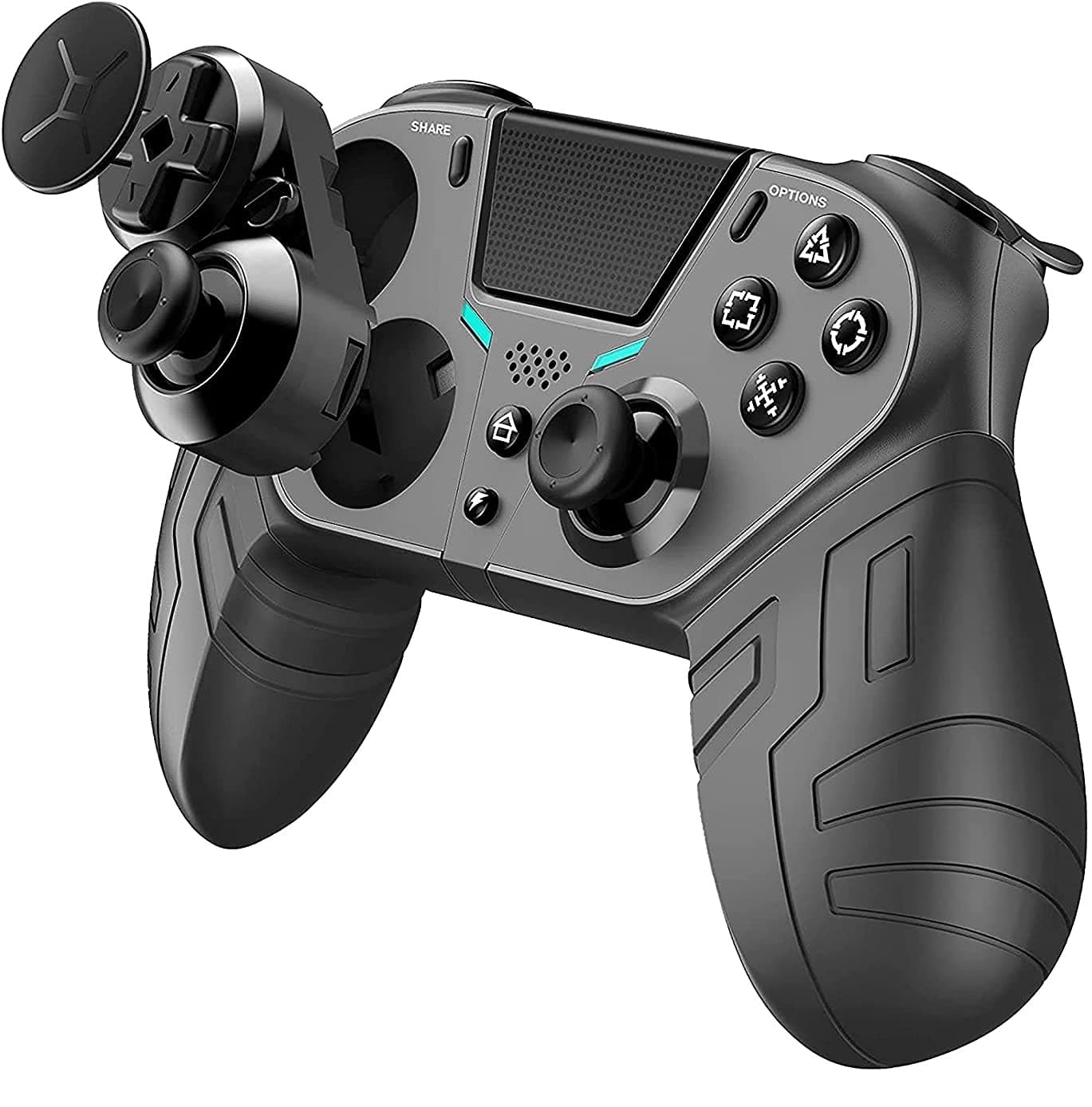Tigerlily Enterprises Elite Edition Wireless Bluetooth PS4 Controller Gamepad Button Programmable Joystick with Turbo/Gyro/HD Dual Vibration/Touch Panel/LED Indicator for PS4/PC/iOS & Android.