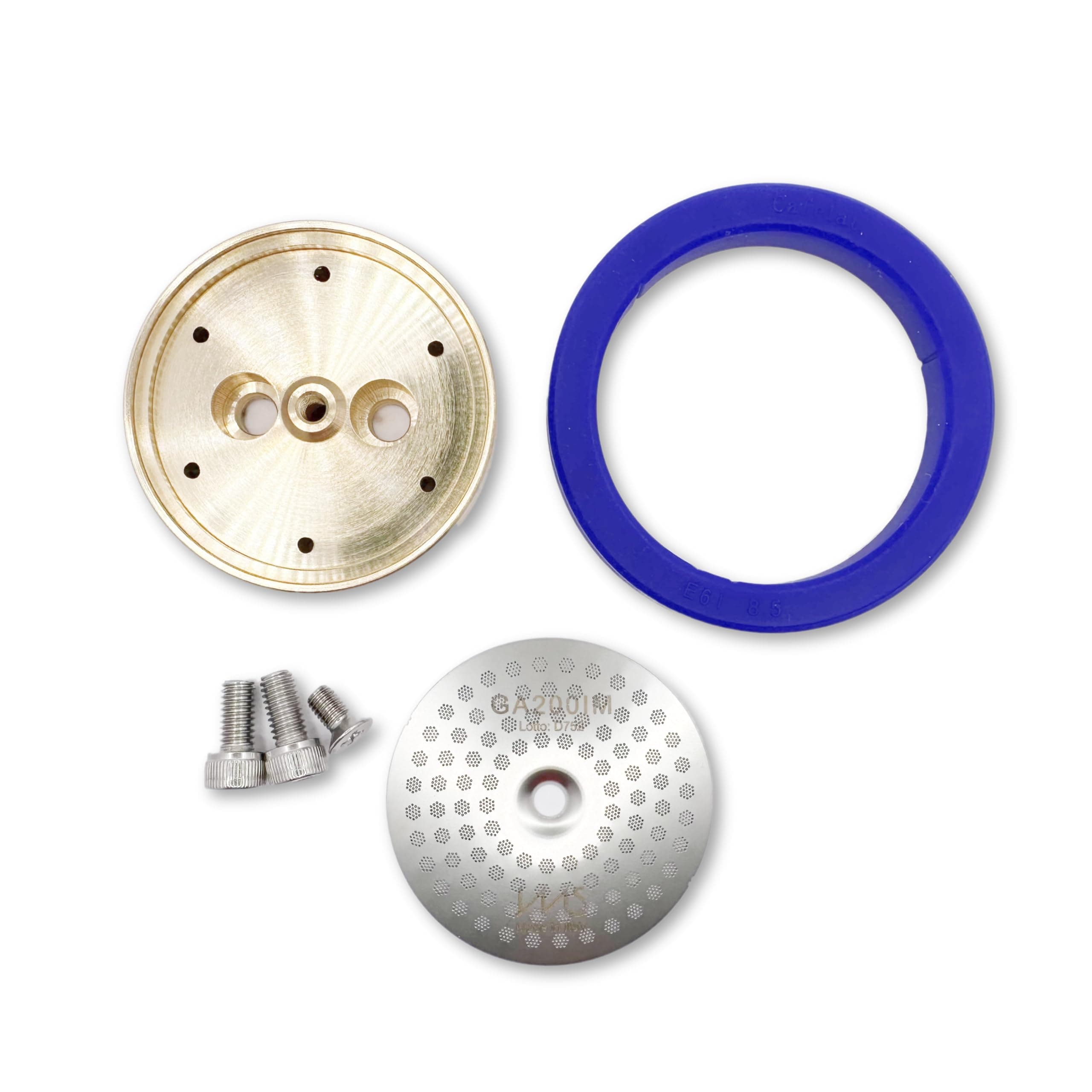 IMS Cafelat IMS Precision Shower Screen Brass Holder, Silicone Gasket Screws Gaggia Tune Up Kit