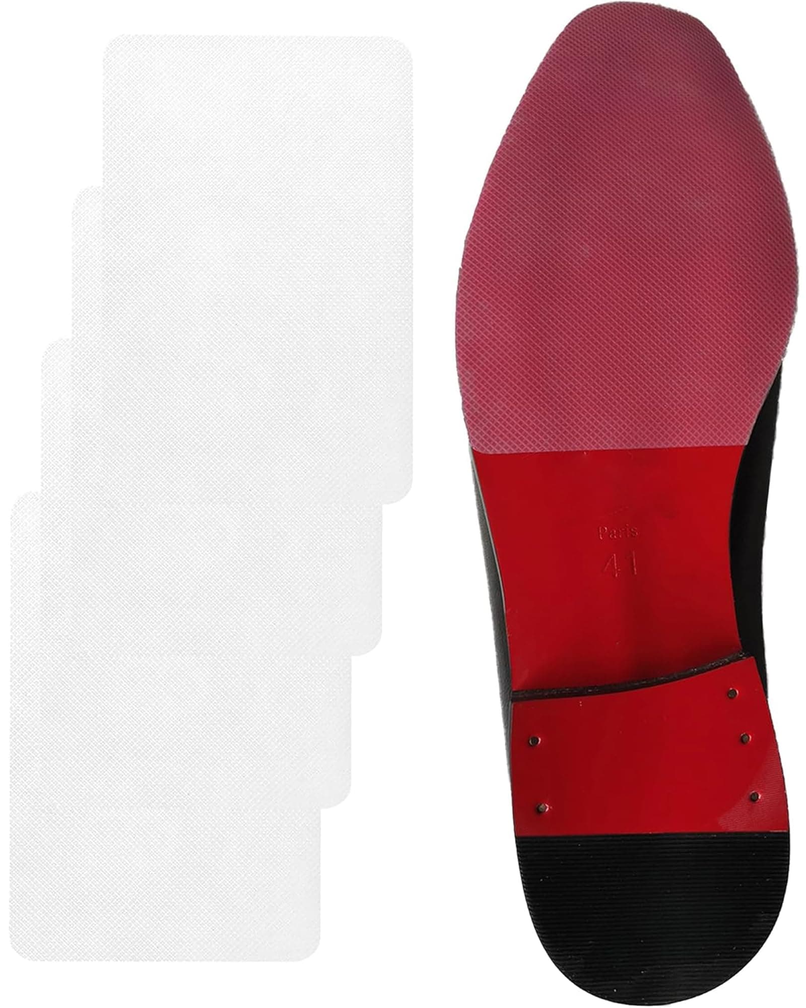 Red Bottom Shoe Sole Protector,Sole Guard - Non-Slip Shoe Pads | Compatible with Christian Louboutin Heels | Smooth Surface Traction | Scratch Prevention(6"x4" Clear 2Pairs)