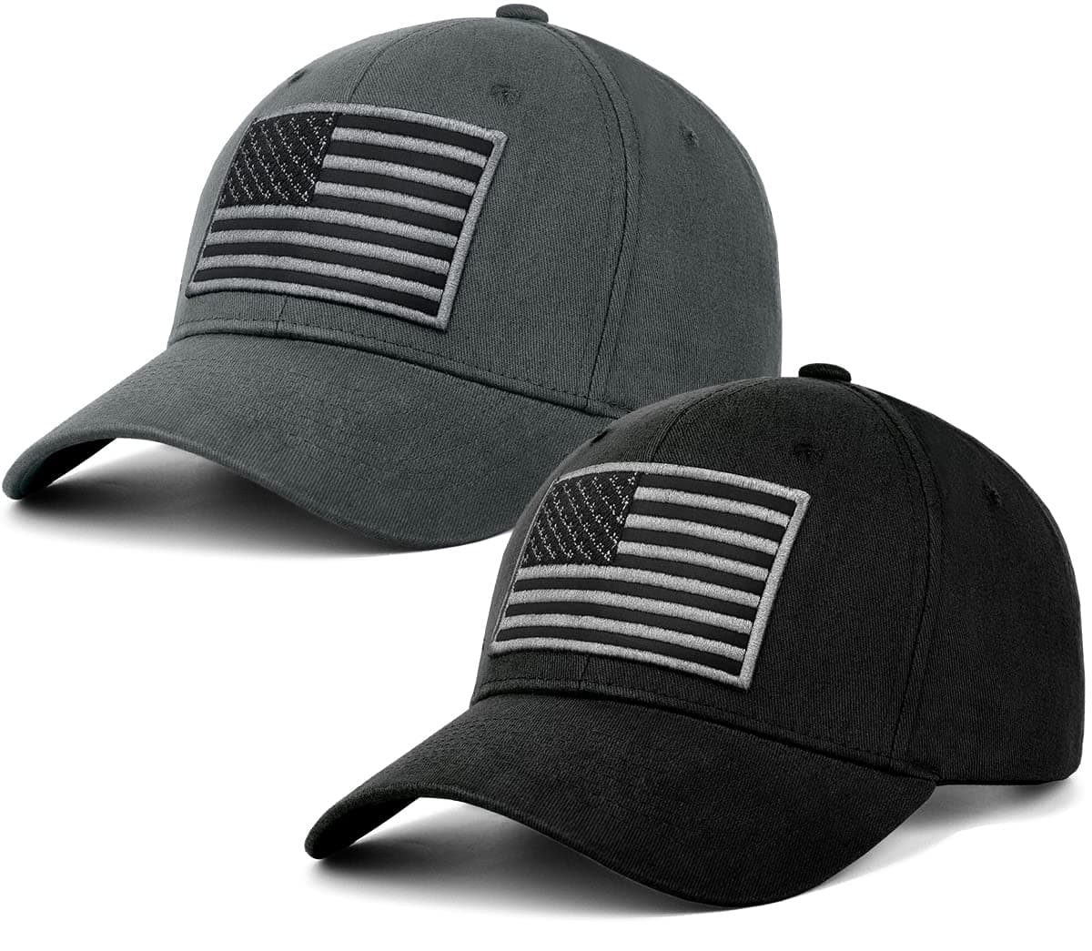 2 Pack American Flag Baseball Cap for Men Women,Low Profile USA Plain Dad Hat
