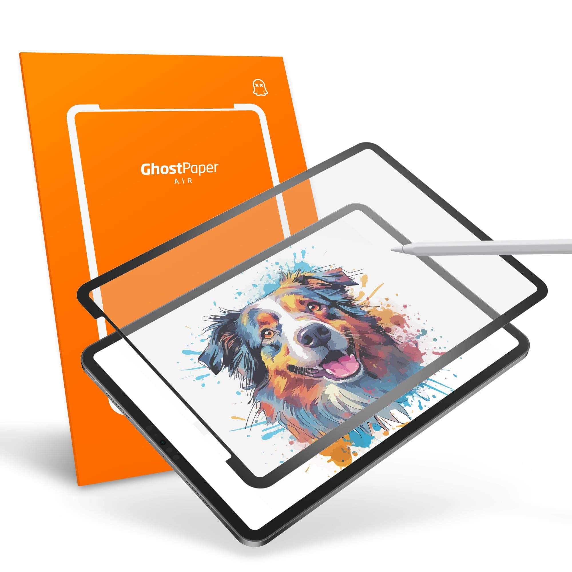 GhostPaper Air Premium Detachable Paper Feel Writing Sketching Surface Screen Protector, Air-ttach Nano Suction Mounting, Compatible with iPad Pro 11" (2018-2022), iPad Air 10.9" (2020-2022)