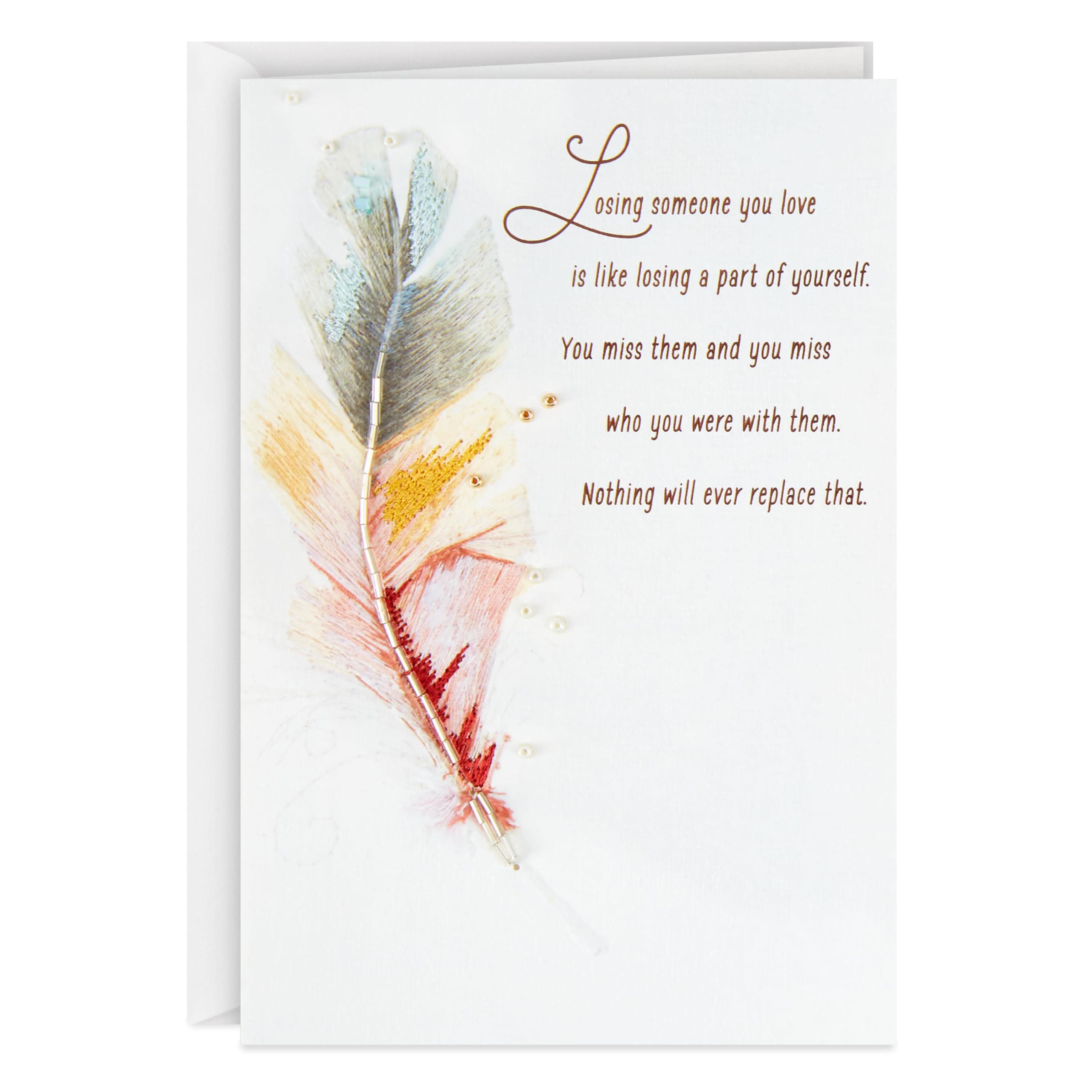 Hallmark Sympathy Card (Gemstone Feather)