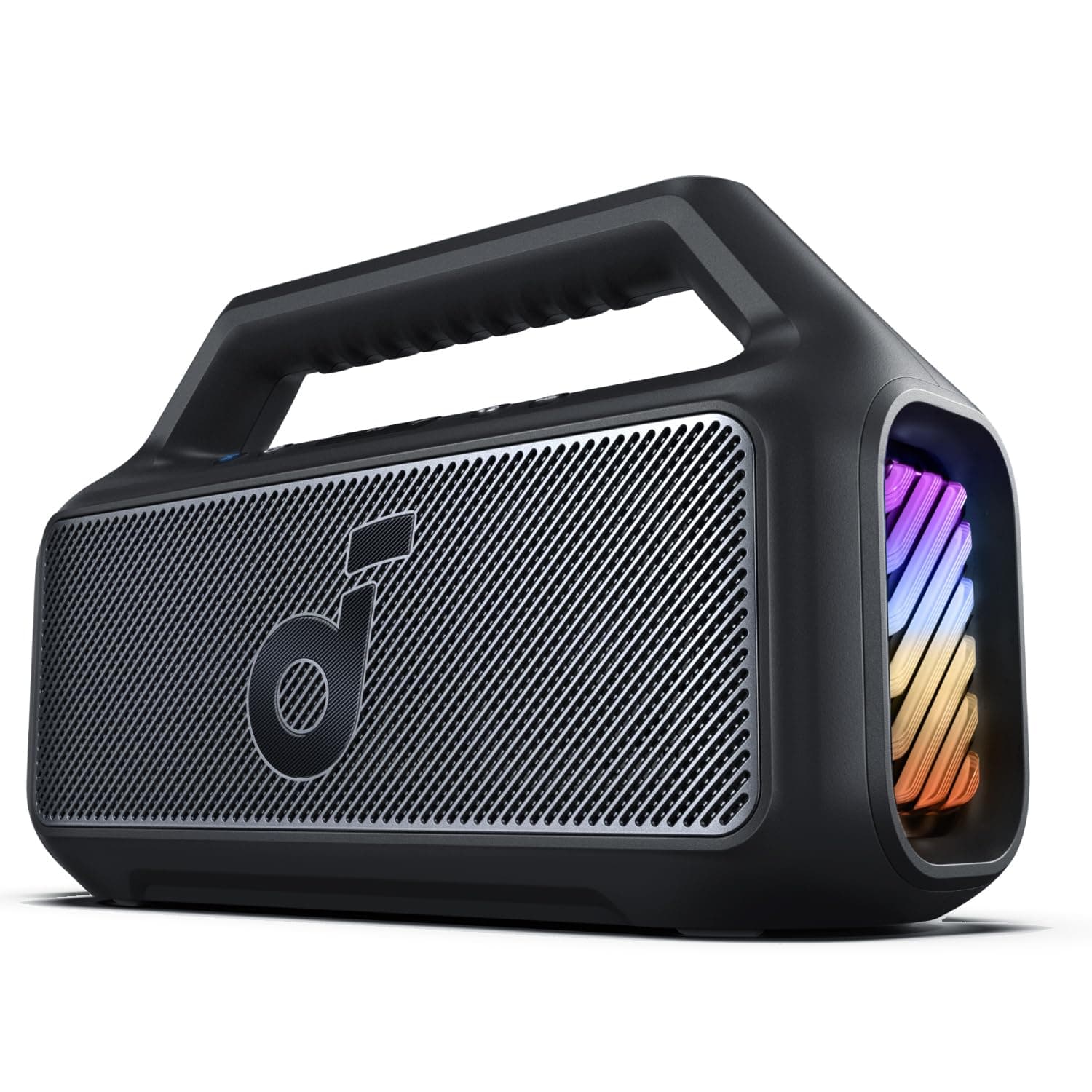 Soundcore Boom 2 By Anker, Outdoor Speaker, 80W, Subwoofer, BassUp 2.0, 24H Playtime, IPX7 Waterproof, Floatable, RGB Lights, USB-C, Custom EQ, Bluetooth 5.3, Portable for Camping and Beach - Black