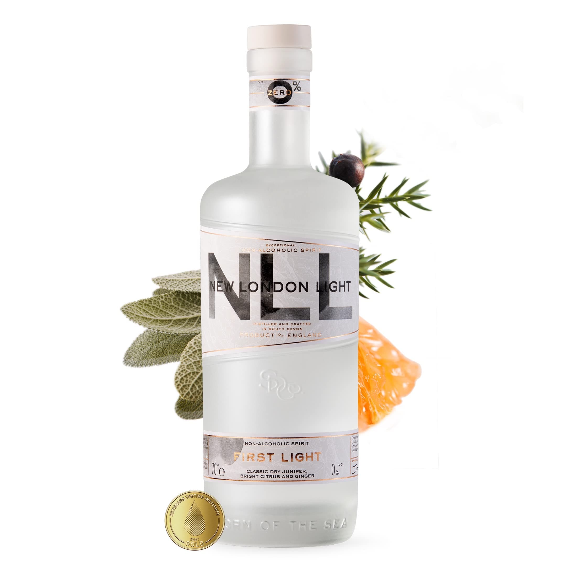 New London Light 'First Light' - Alcohol Free Gin, 70cl | Drink With Tonic | Dry Juniper, Citrus and Ginger Flavours | We support 1% for the oceans