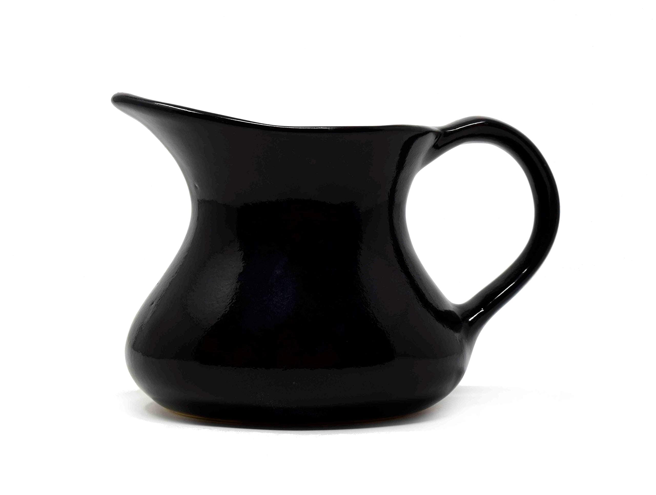 he Himalayan Goods Company - Value Series Stoneware Ceramic Milk Jug or Oil Jug or Pourer or Pitcher 275 ml (Black)