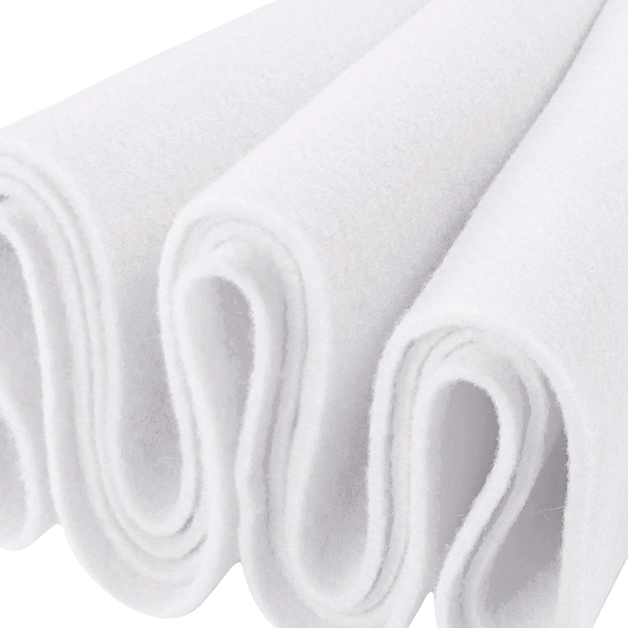 FabricLA Acrylic Felt Fabric | Soft, Non-Stiff Material | 72” Wide, 1.6mm Thick | Felt by The Yard for Crafts, Sewing, Padding & DIY Projects | 3 Yard (White)