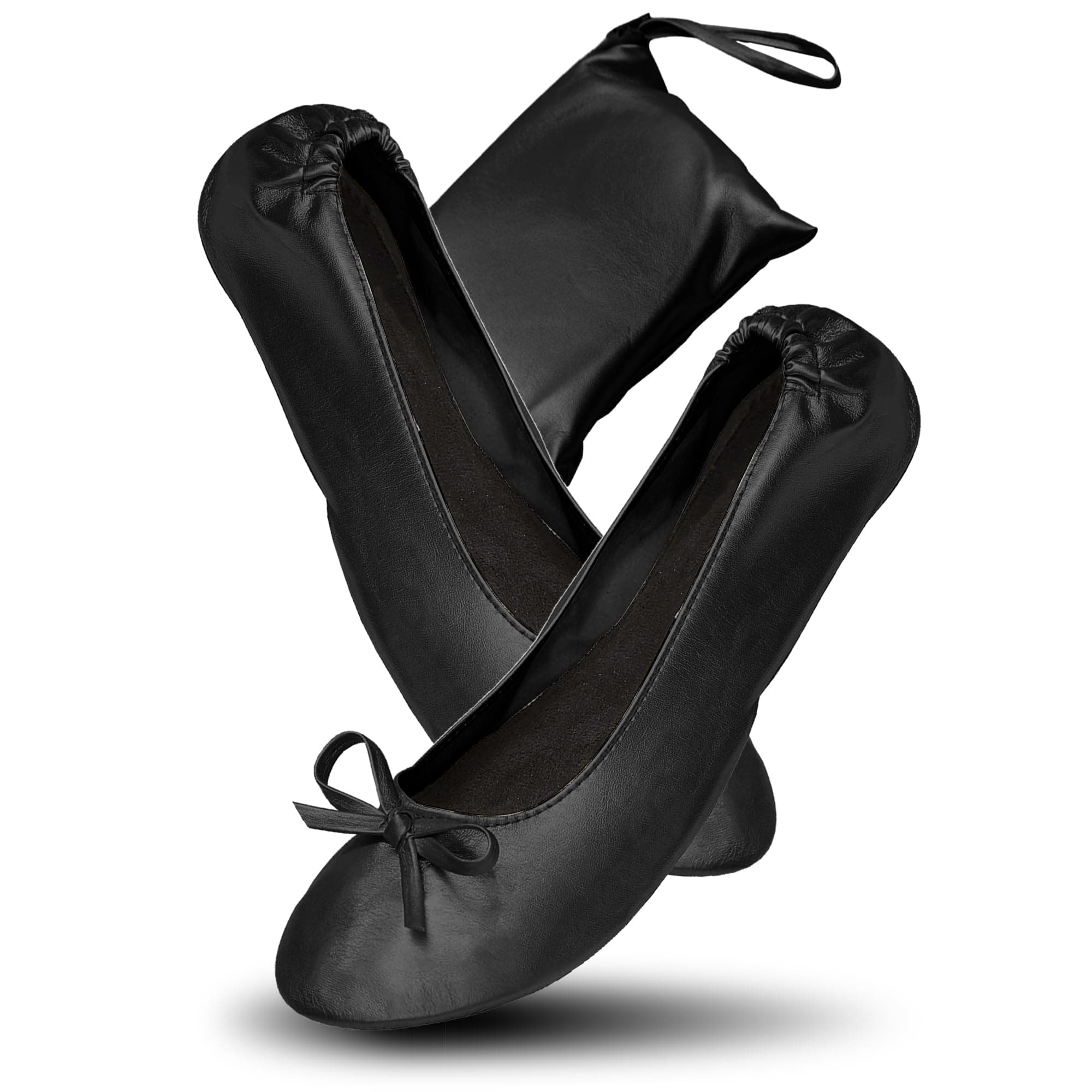 After Party Shoes with Foldable Bag Ballet Pumps Roll up Pumps