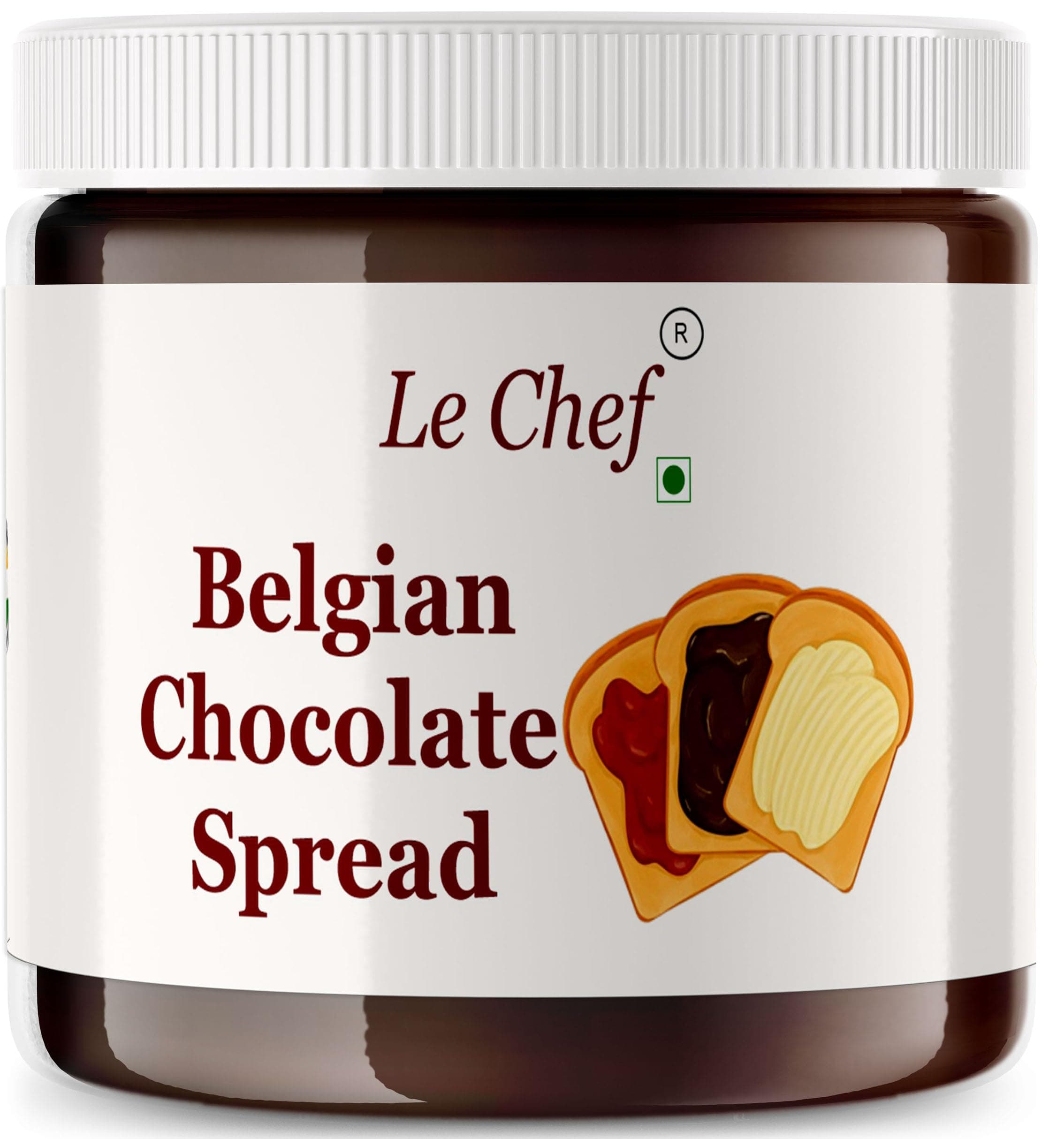 Le Chef Premium Belgian Chocolate Spread 350 gm |Made with Low Fat Cocoa Butter| Vegetarian | All Natural Ganache