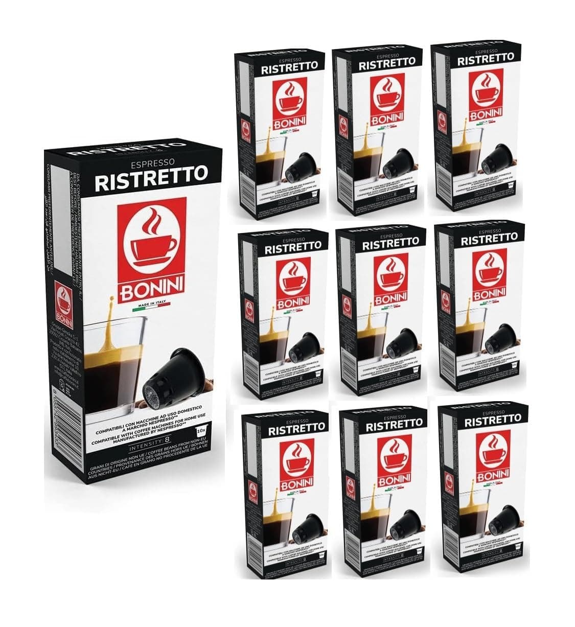 100 Nespresso Compatible Coffee Capsules (RISTRETTO)