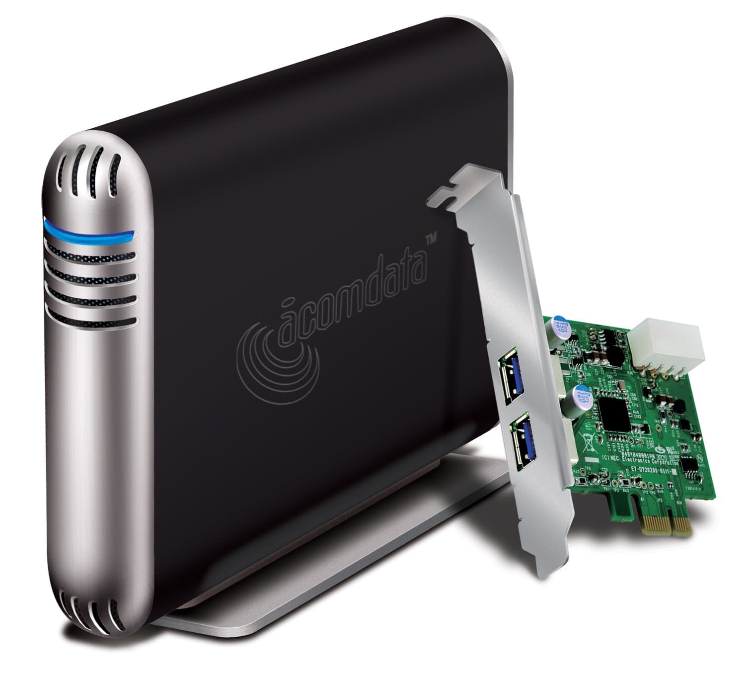 Samba USB 3.0 3.5" SATA Hard Drive Enclosure with PCI Card SMBXXXU3EPCI-Blk (Black)