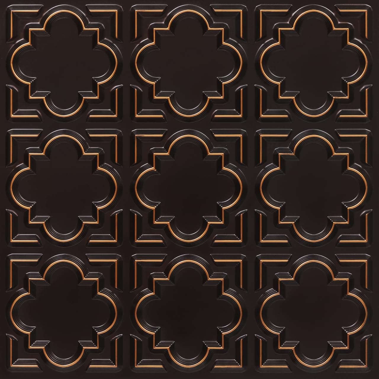 Casablanca-Faux Tin Ceiling Tile - Antique Copper 25-Pack