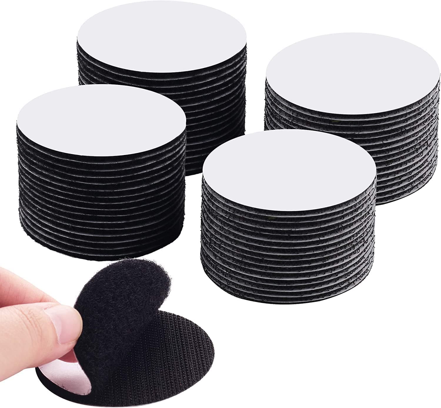 UCRAVO Heavy Duty Hook Loop Tape, Round Velcro Tape Dots, Double Sided Adhesive Velcro, Self Adhesive Mounting Dots Tape