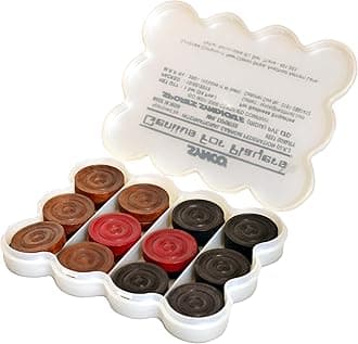 Synco Professional Wooden Carrom Coins Set | 24 Carrom Board Coins in Special Case (Genius for Player)